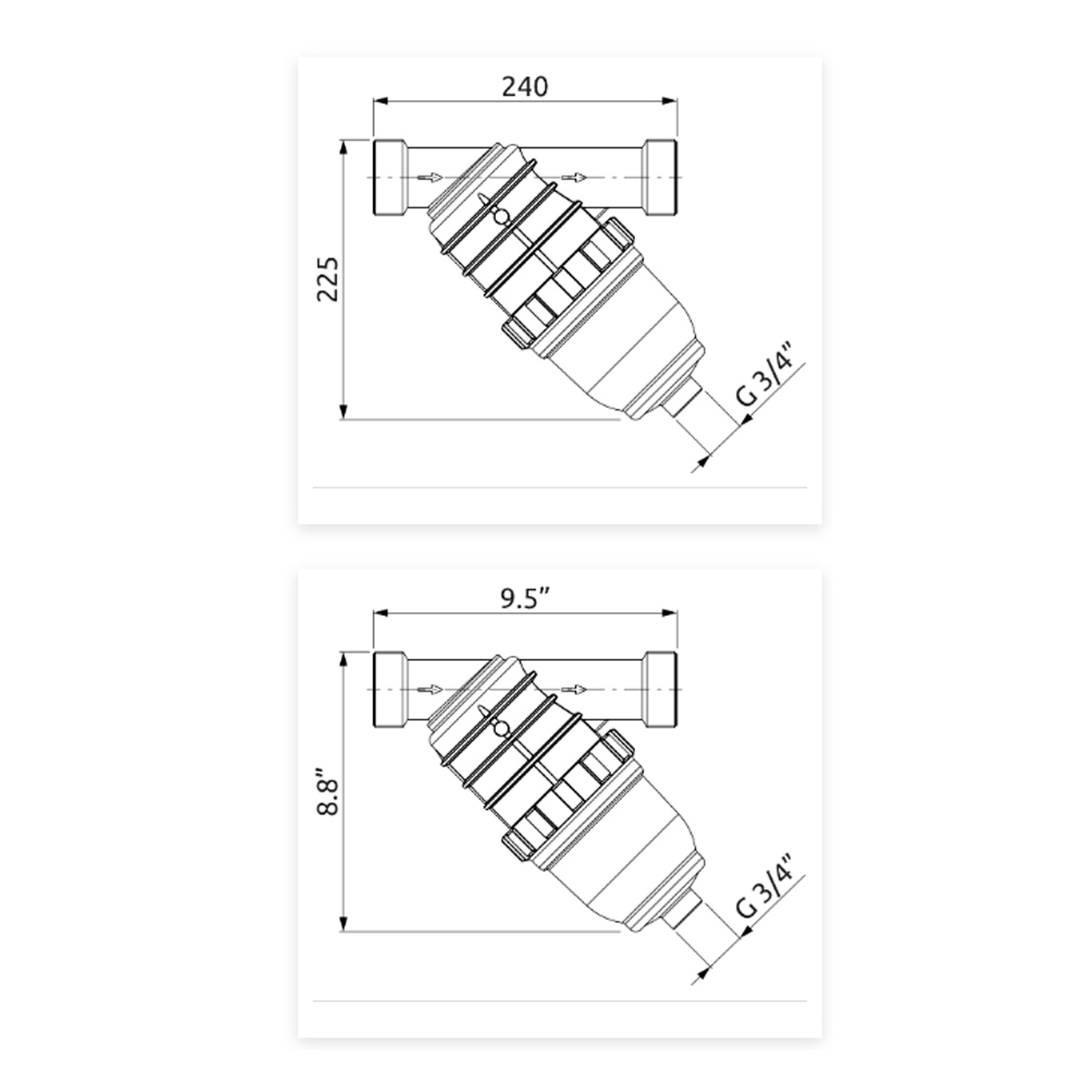 FILTRO IN LINEA 2'' - 120 MESH - PROFESSIONALE - immagine 3