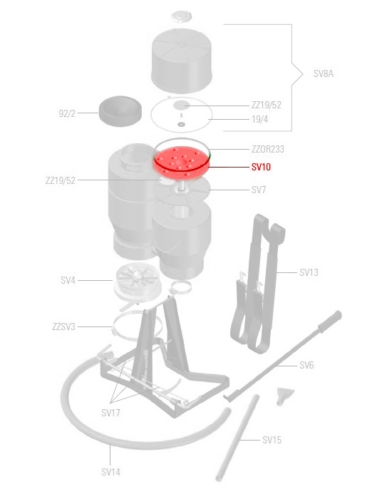 PISTONE COMPLETO SOLFORATRICE ZAINO ESPLOSO SV10 3006060