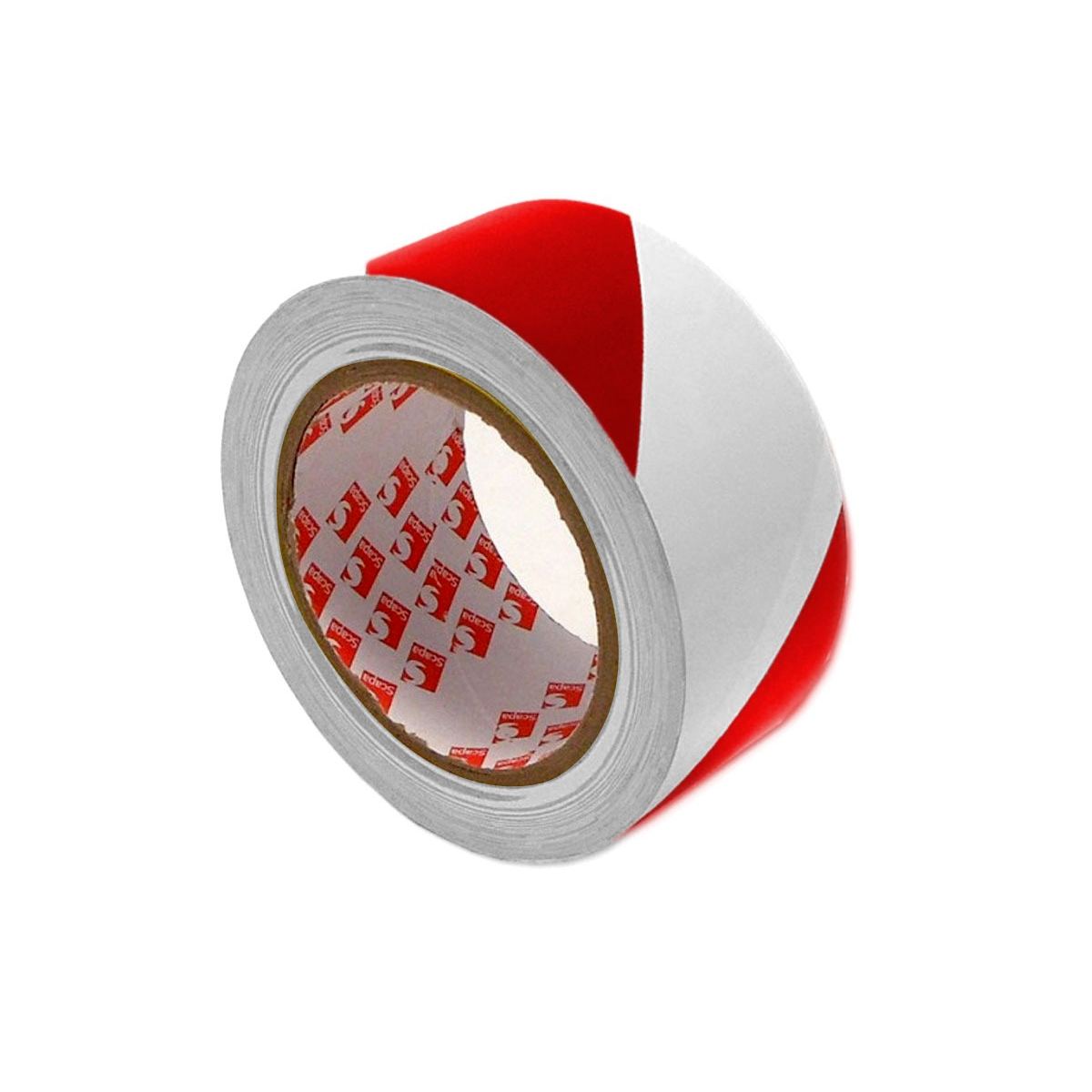 NASTRO PVC SEGNALAZIONE BIANCO/ROSSO 50 mm x 33 m. - SPESSORE 0,16 mm