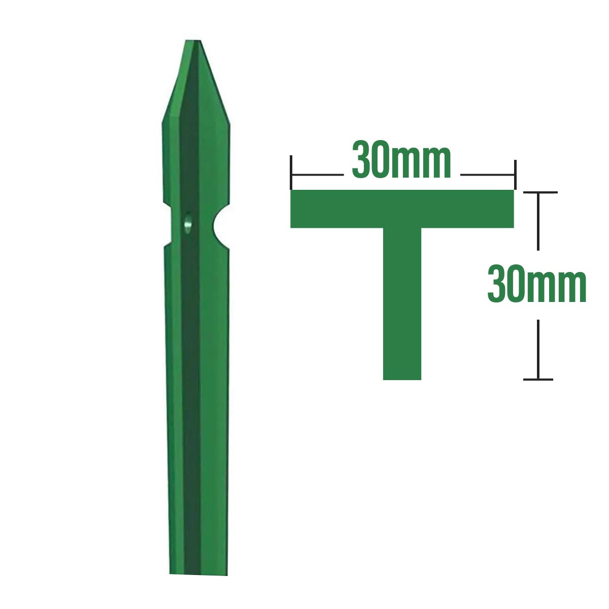 PALETTO A T PLASTIFICATO 30X30 MM - H 125 CM PER RECINZIONE