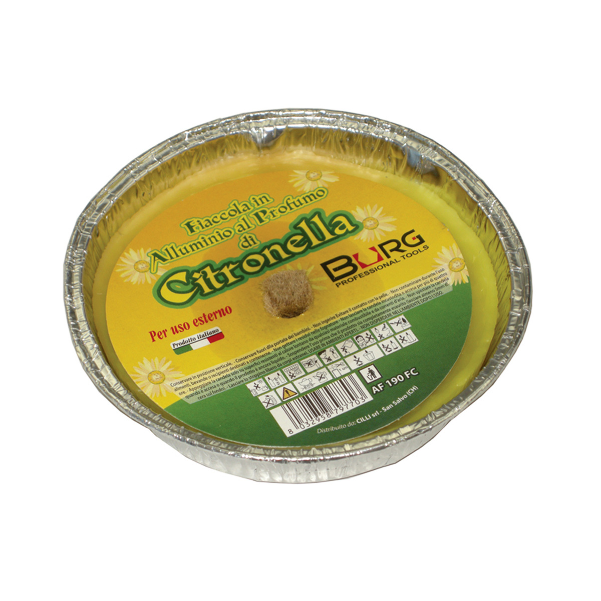 FIAMMA CITRONELLA ALLUMINIO 14x2 cm