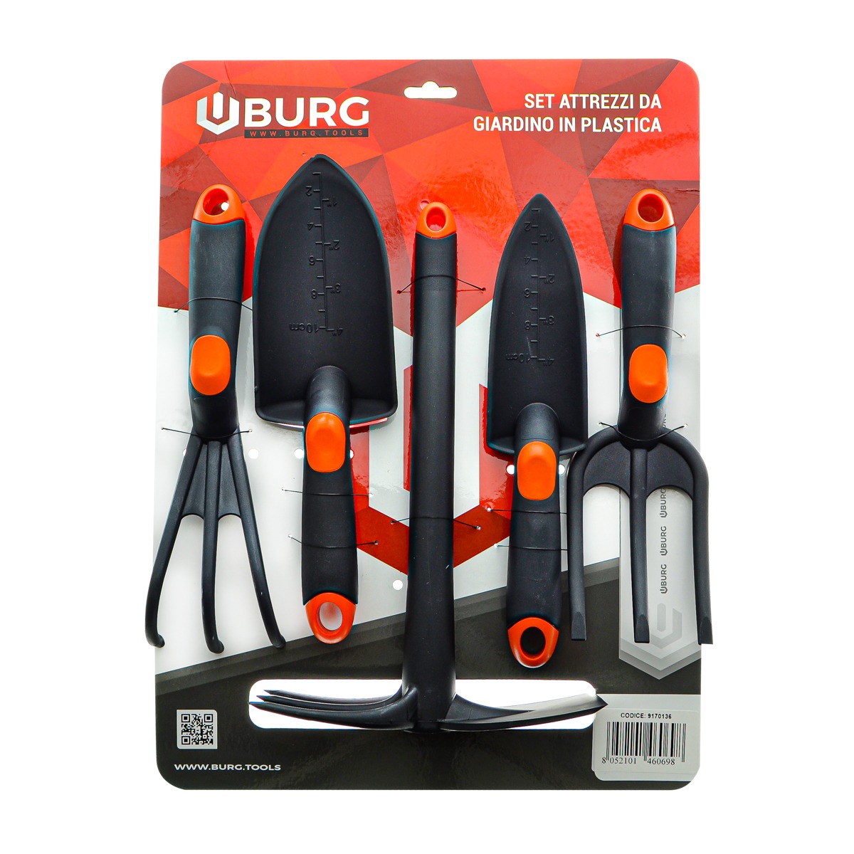 SET 5 ATTREZZI BURG GIARDINO PLASTICA