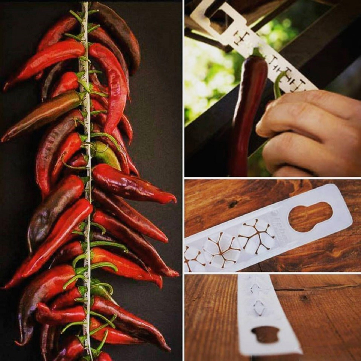 CROLLA PLASTICA 34 FORI PER COLLANE DI PEPERONI E ORTAGGI - MADE IN ITAY