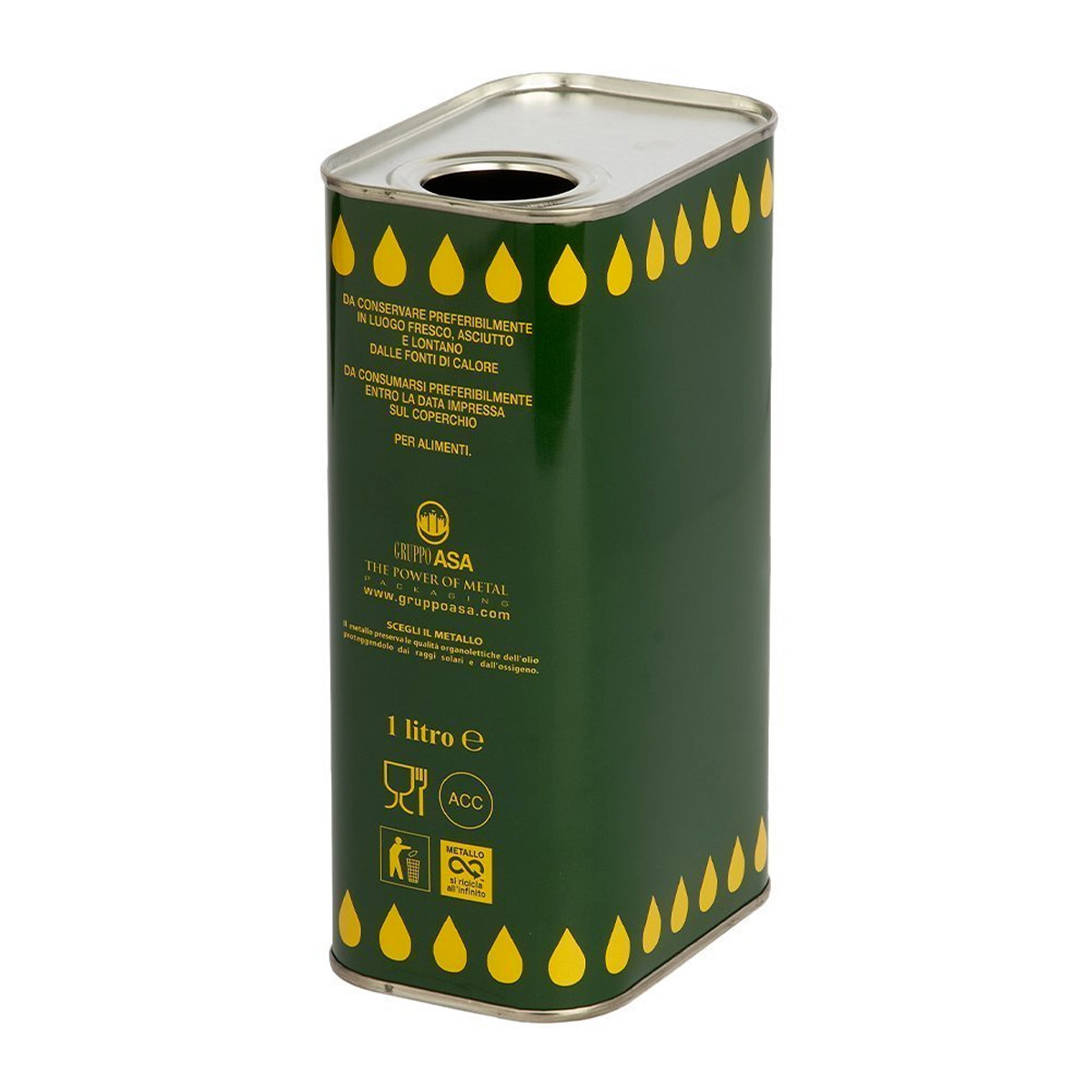 LATTINA PER OLIO LT. 1 VERDE FORO Ø 32 MM