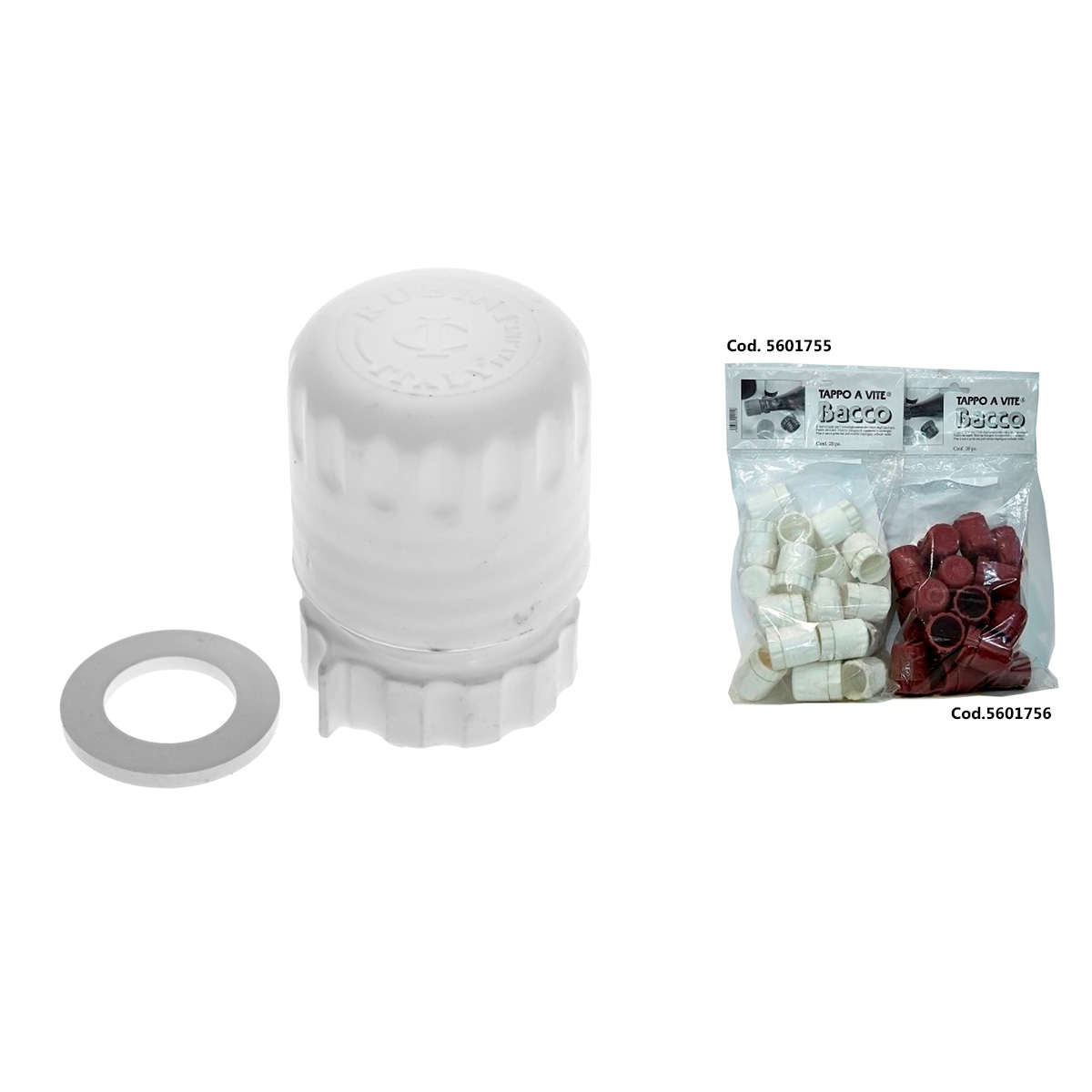 SET 20 TAPPI A VITE ''BACCO'' BIANCO