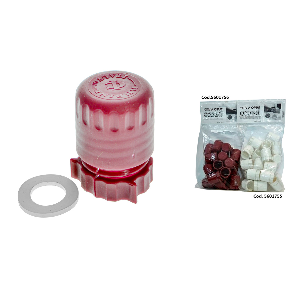SET 20 TAPPI A VITE "BACCO" ROSSO - immagine 3