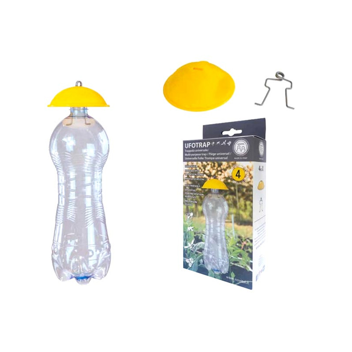 SET 4 PEZZI UFOTRAP UNIVERSALE PER BOTTIGLIE DI PLASTICA