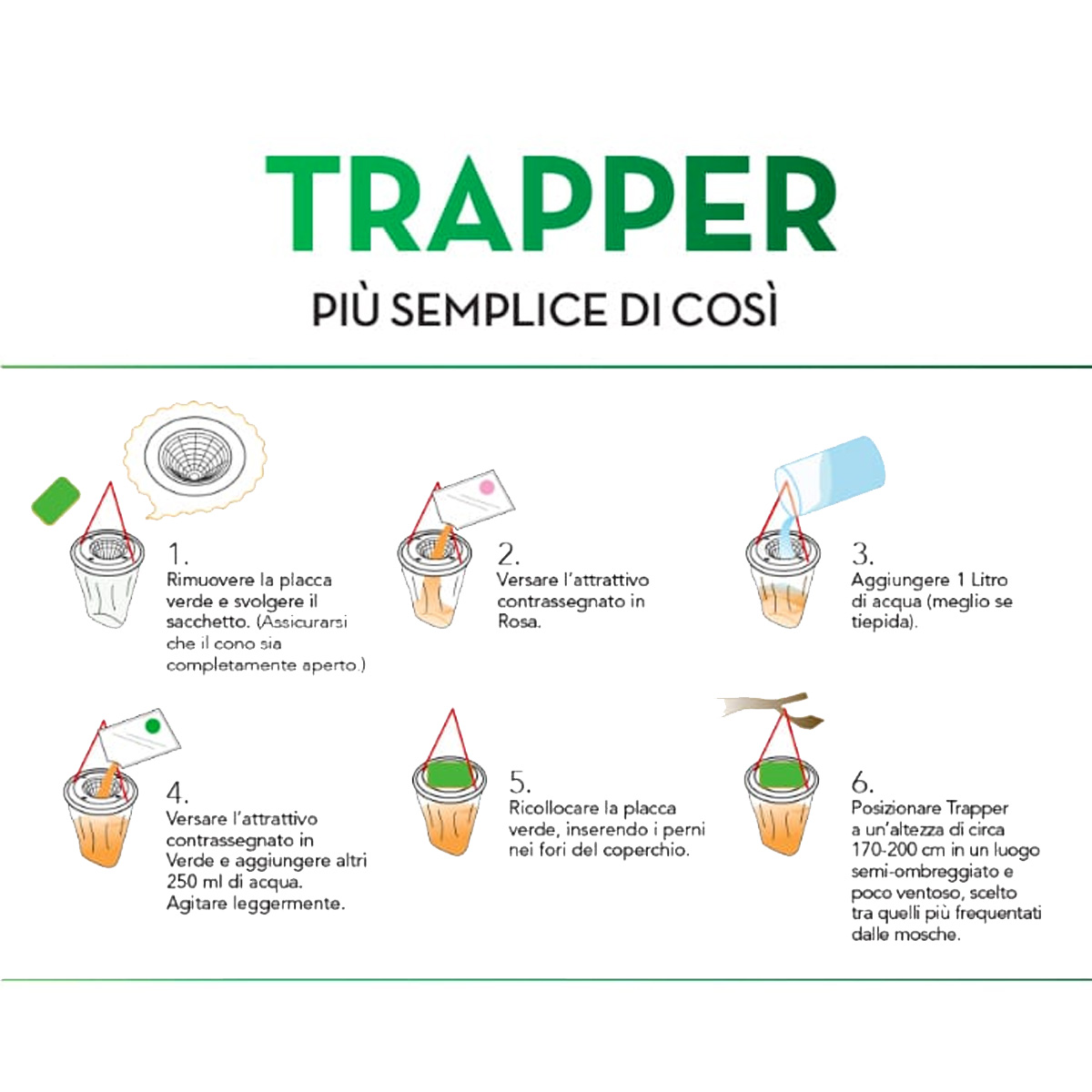 TRAPPOLA MOSCHE 2 ATTRATTIVI TRAPPER - immagine 2