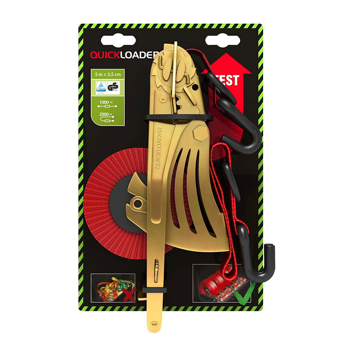 CINGHIA FISSAGGIO QUICKLOADER 1000/2000KG 5M UNCINO