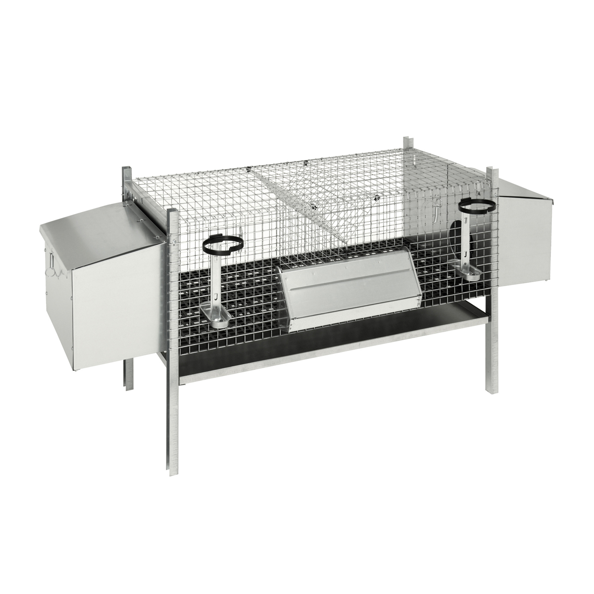 CONIGLIERA 2 COVE C/2NIDI X FATTRICI CM 154X53X70h-ALTEZZA INTERNA 33CM