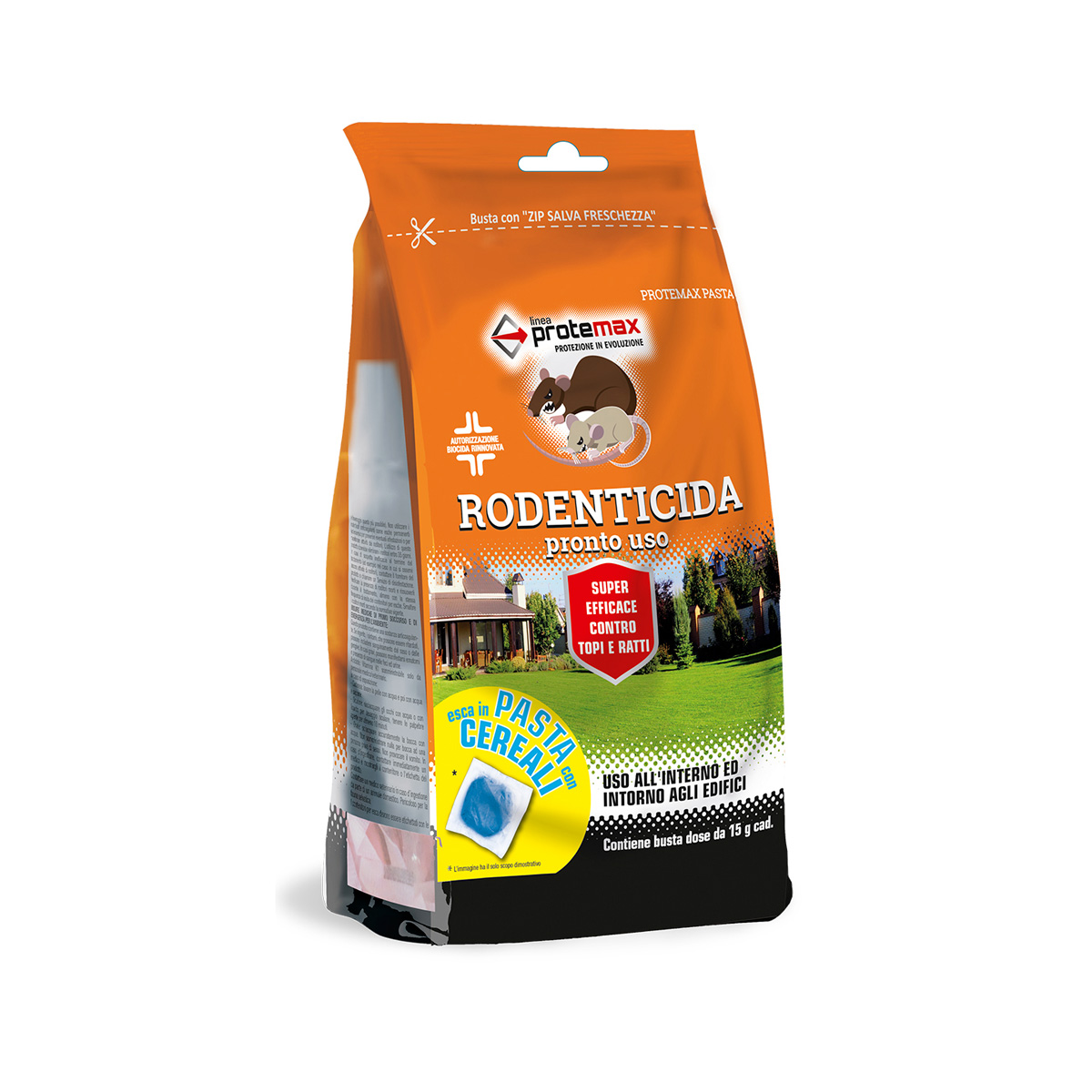 RODENTICIDA PASTA CON CEREALI gr.150 COLORE ESCA: BLU