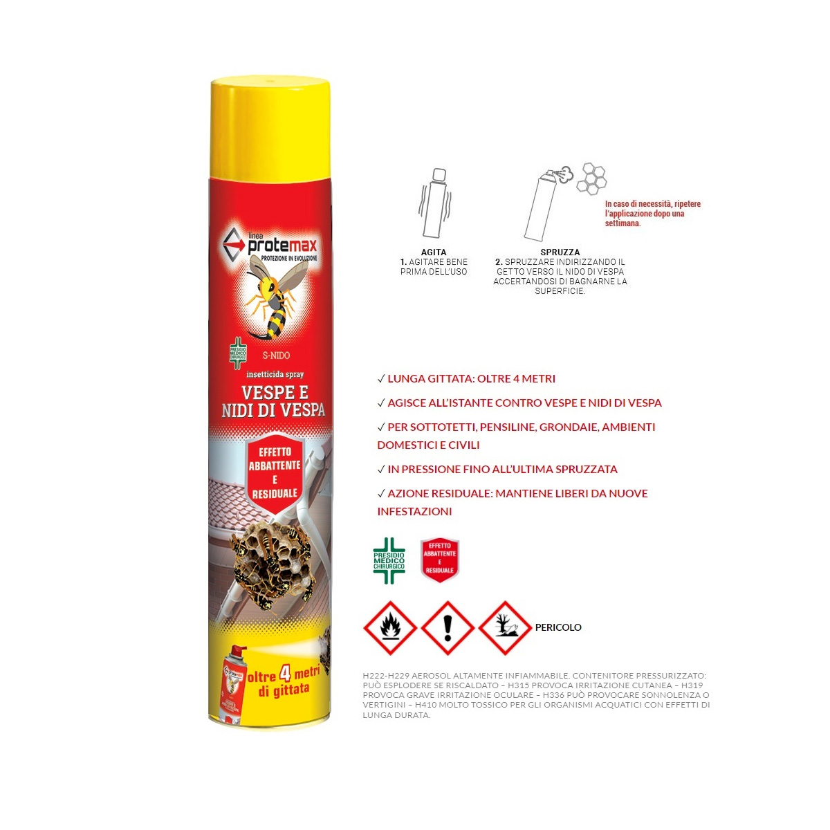 SPRAY INSETTICIDA VESPE E NIDI 750ML - immagine 2