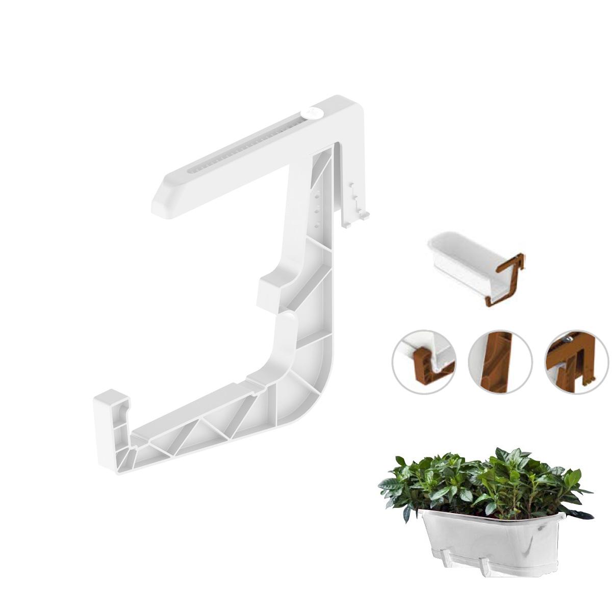 GANCIO PER BALCONIERA SURFINIA BIANCO