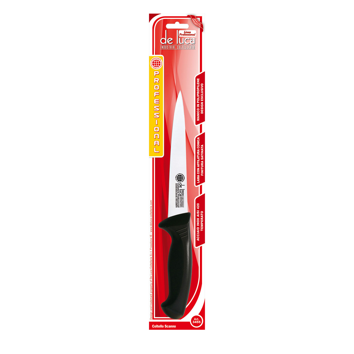 COLTELLO SCANNO LAMA INOX 16 CM MANICO IN PLASTICA