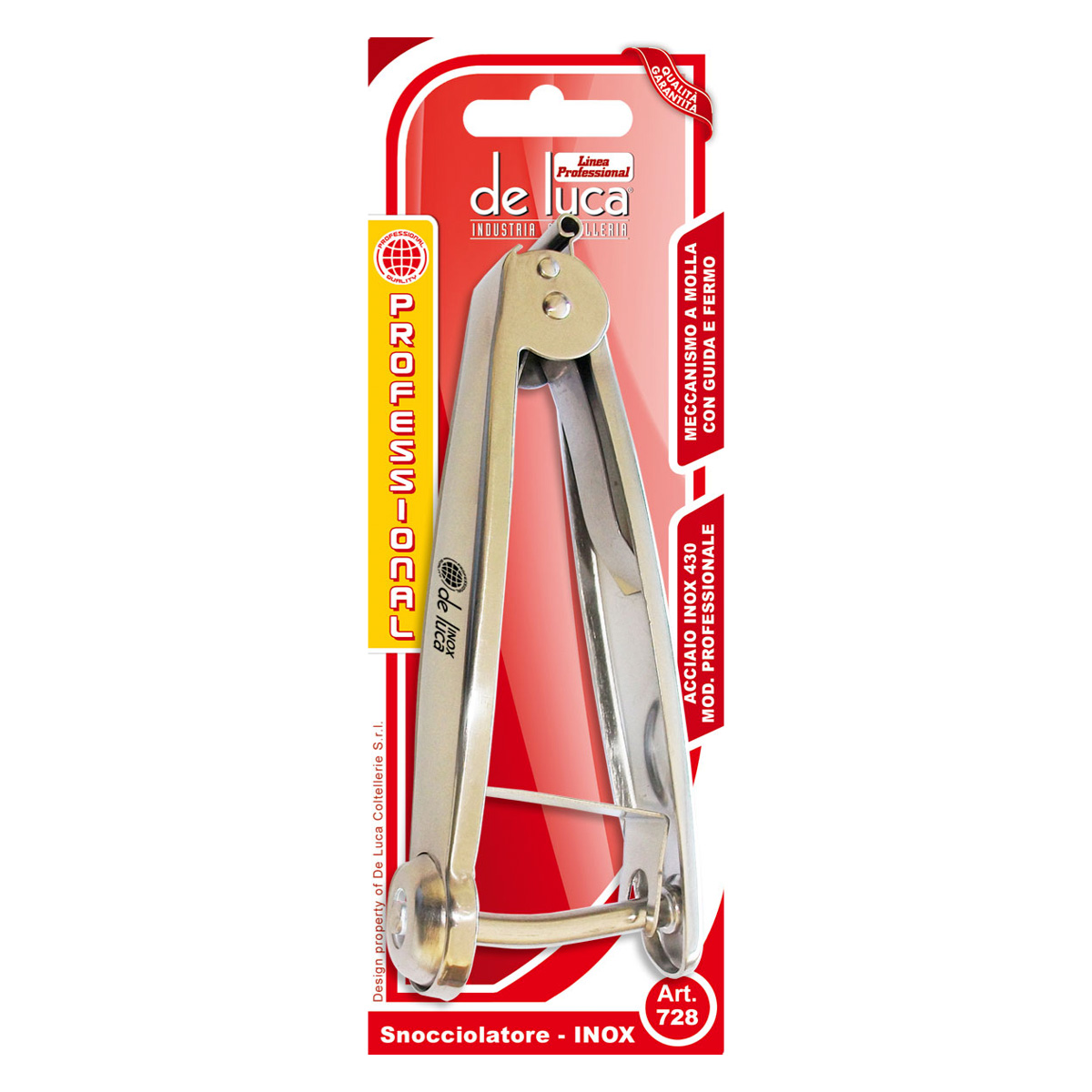 SNOCCIOLATORE IN ACCIAIO INOX CON FERMO DI SICUREZZA