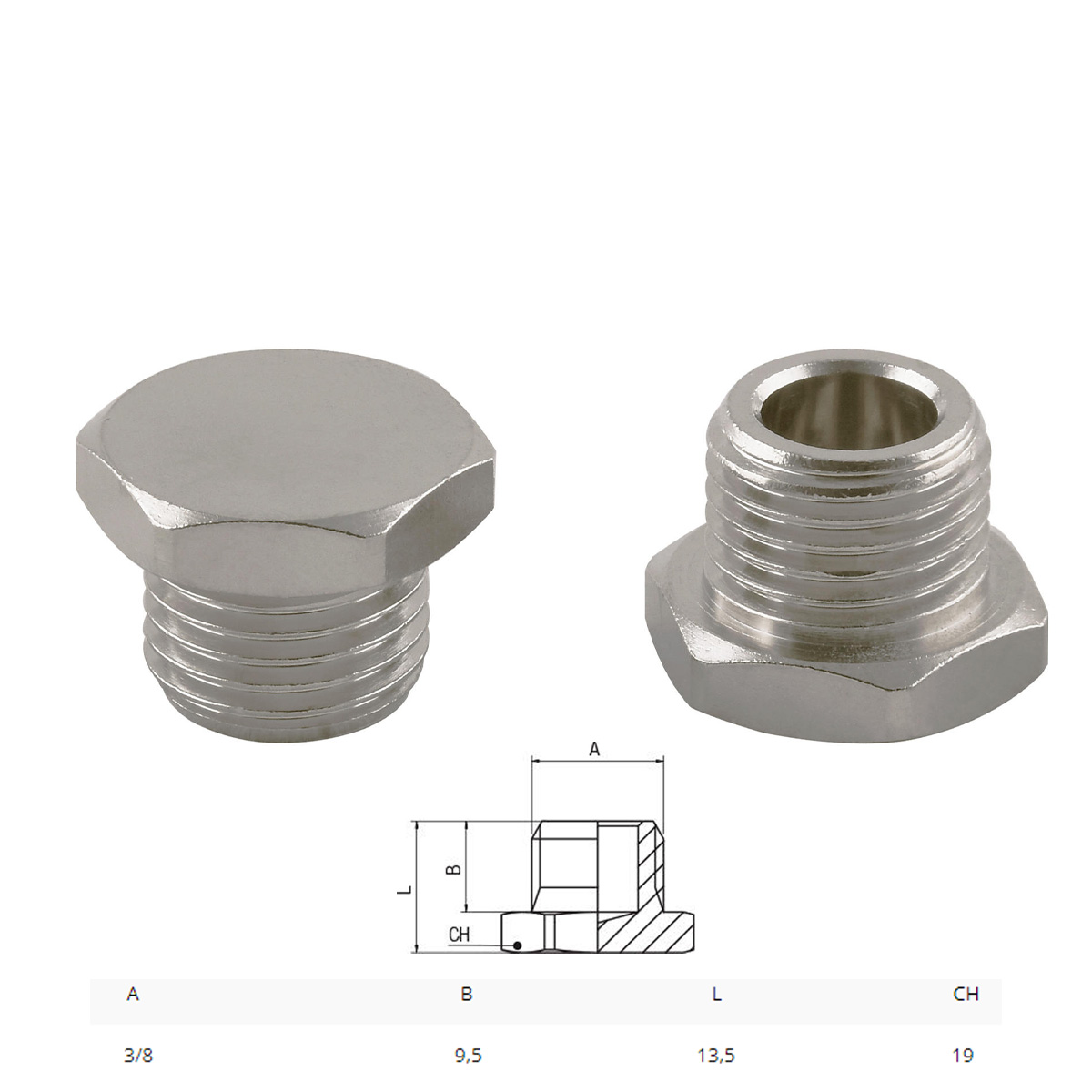 TAPPO CILINDRICO MASCHIO 3/8"