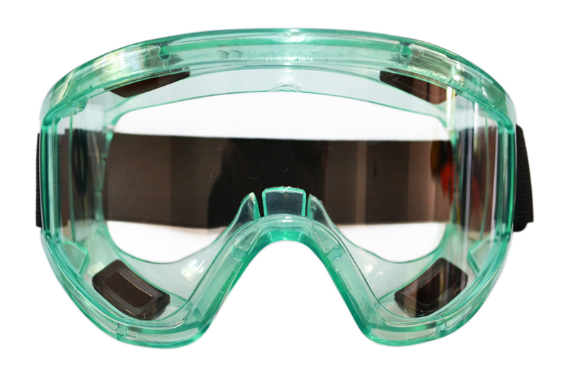 OCCHIALI CE EN166 ANTI-APPANNAMENTO CON VALVOLINE (SPESSORE 2 mm.) VERDI