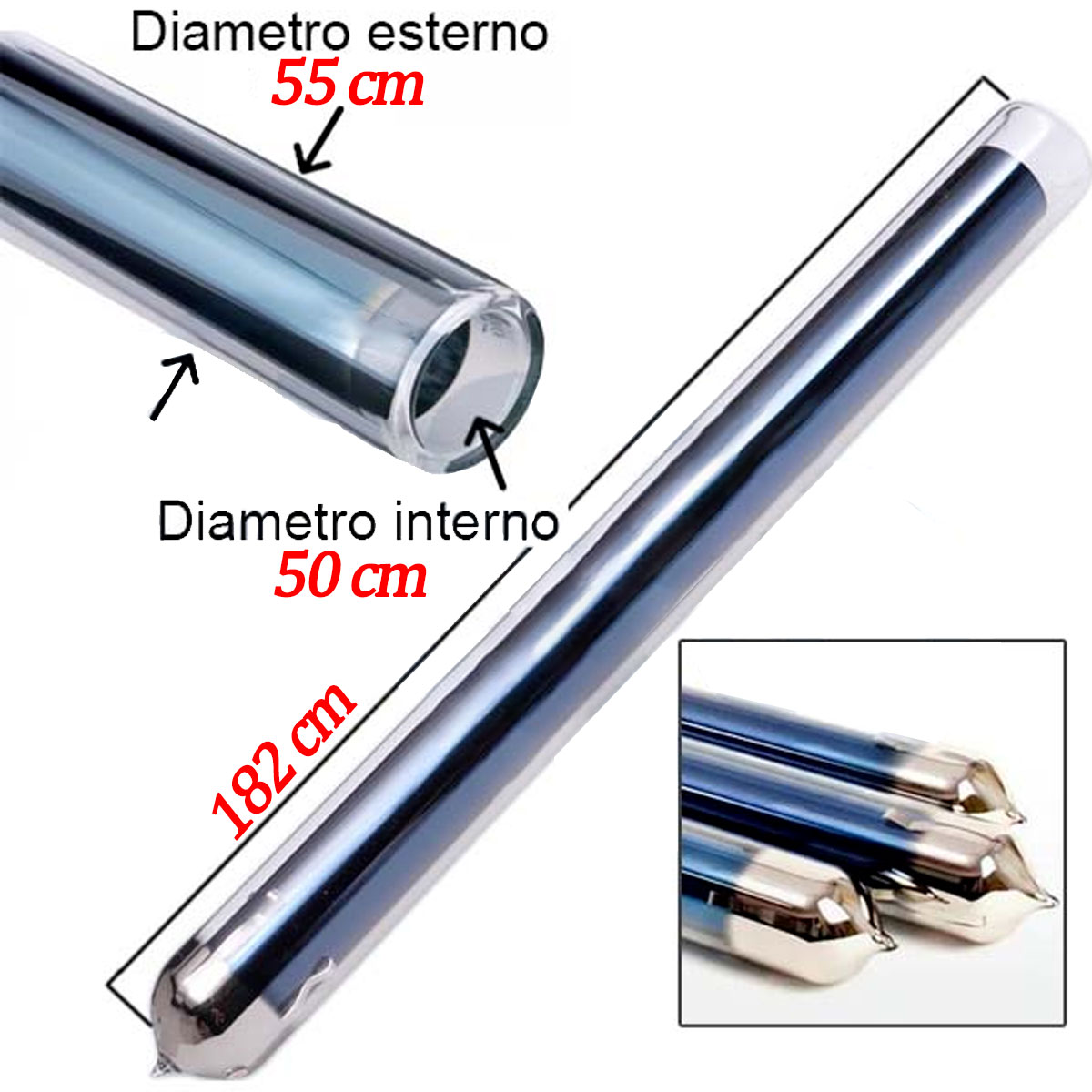 TUBO RICAMBIO SOLARE TERMICO 182 CM
