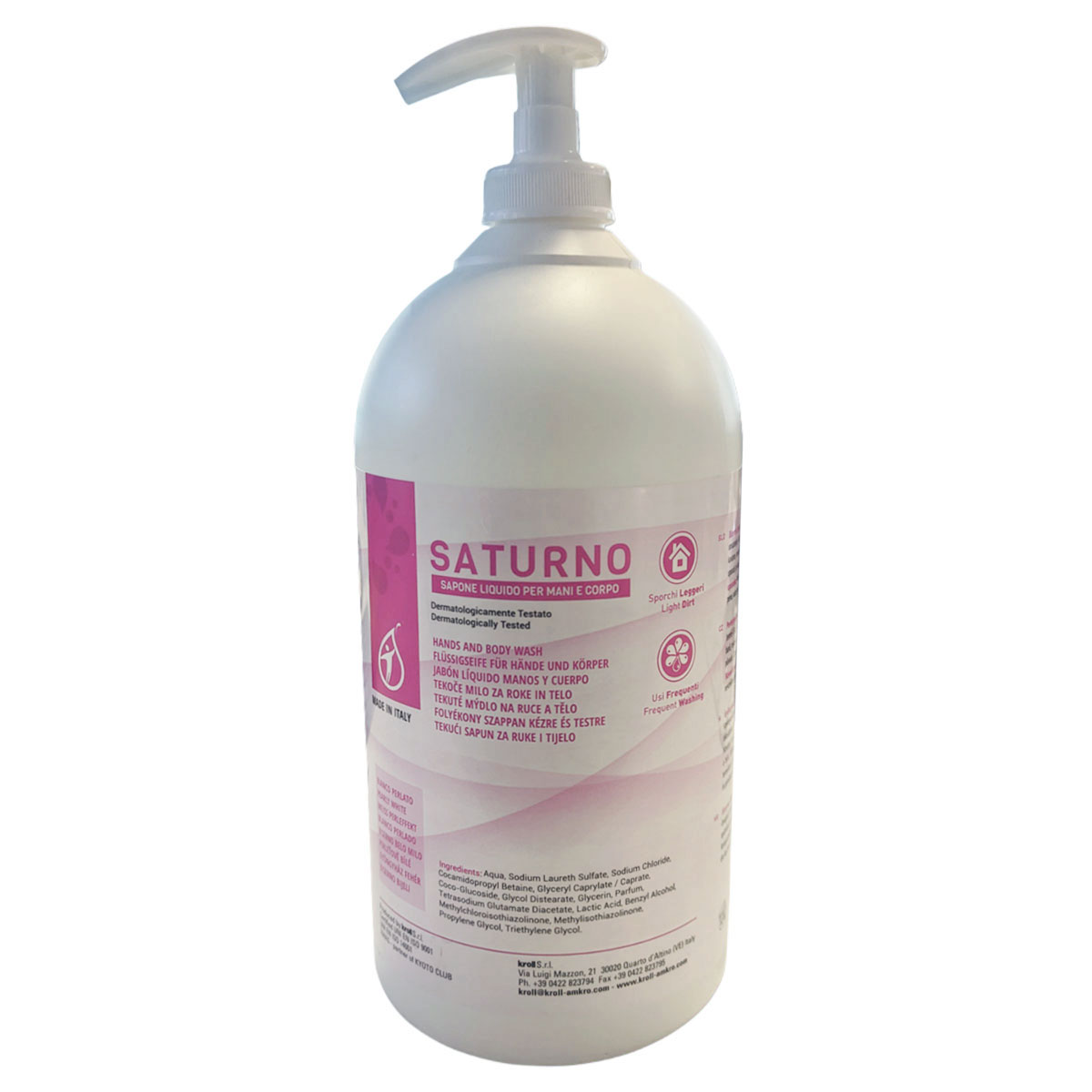 BOTTIGLIA SATURNO 1 LT CON DOSATORE BIANCO PERLATO