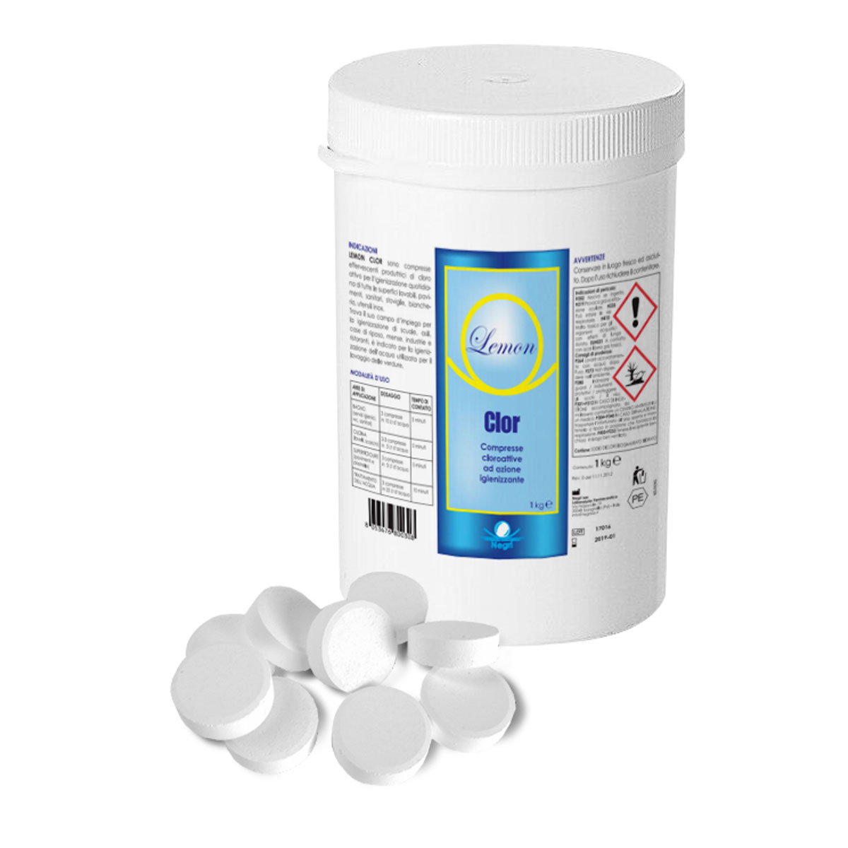 LEMON CLOR 1 KG CLORO EFFERVESCENTE 50 PASTIGLIE CLOROATTIVE IGENIZZANTI
