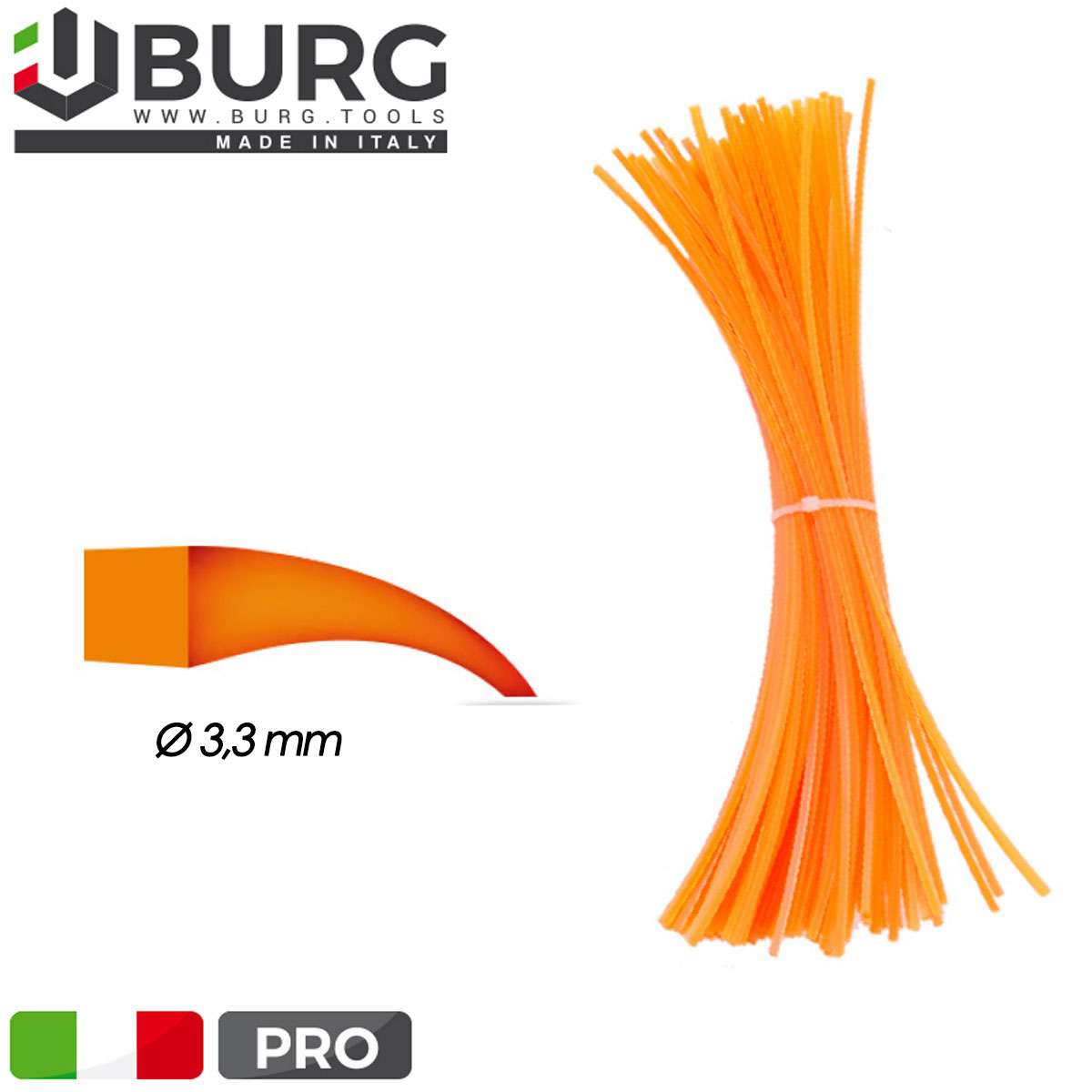 KIT 100 PZ FILO QUADRO DIAMETRO 3,3 MM SPEZZONI 300 MM