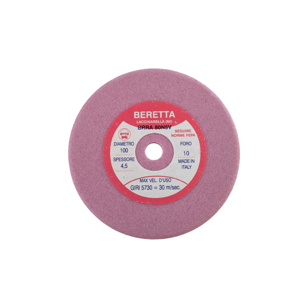 MOLA PER AFFILACATENA DIAMETRO 100 MM SPESSORE 4,5 MM FORO CENTRALE 10MM