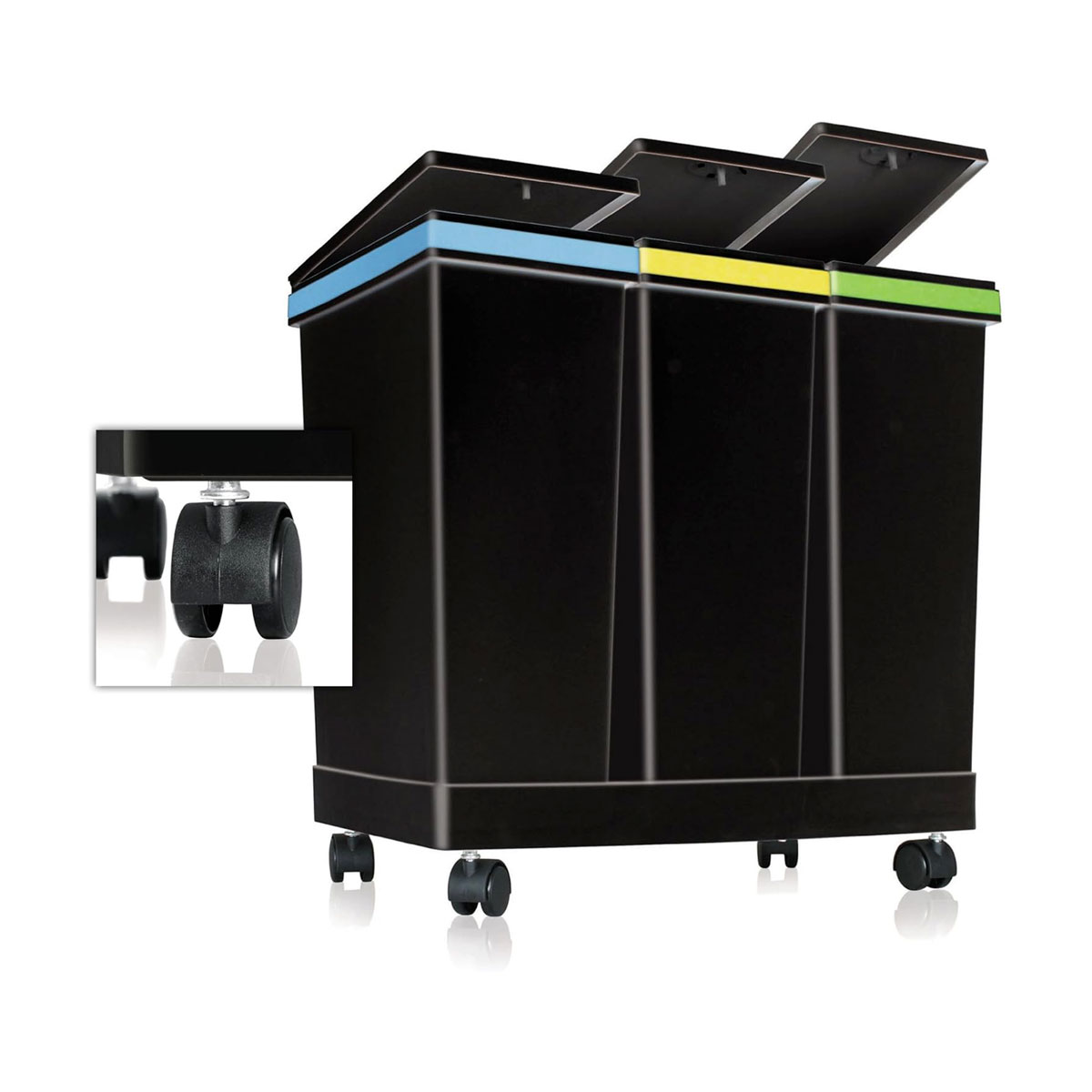 KIT 3 CONTENITORI PER DIFFERENZIATA 63 LT