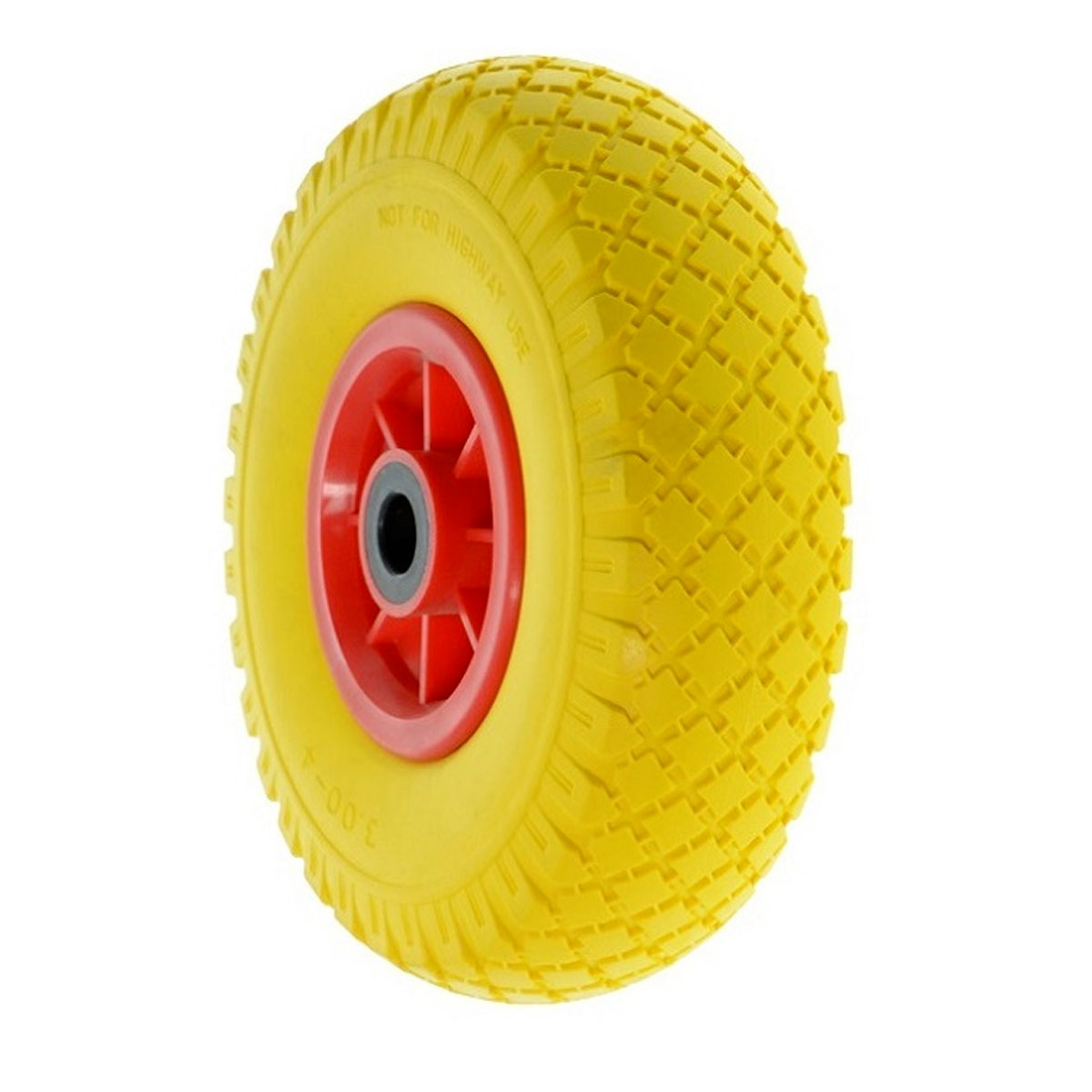 RUOTA PIENA IN POLIURETANO GIALLA 250x72 CERCHIO IN PLASTICA 3,00 - 4 PU