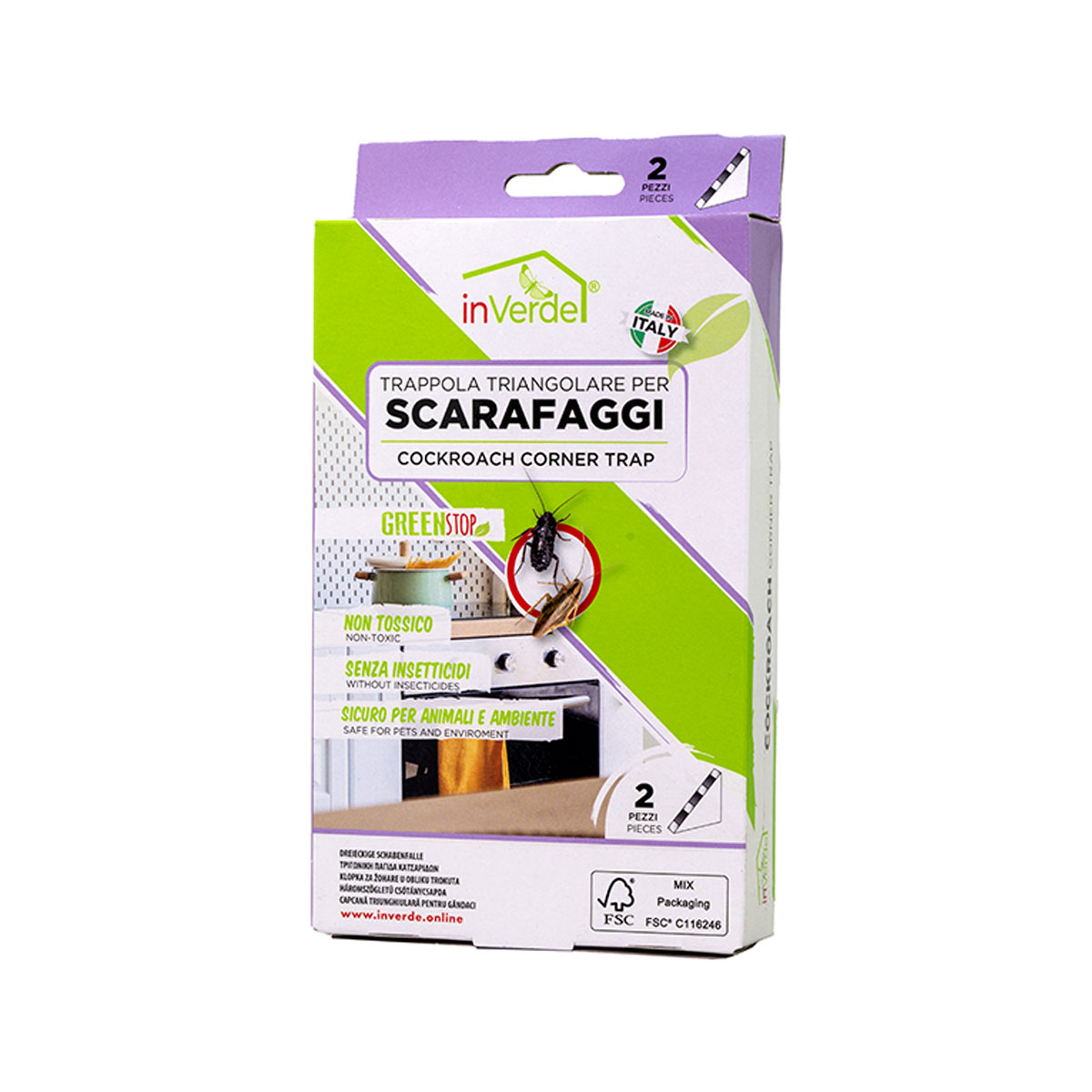 TRAPPOLA TRIANGOLARE PER SCARAFAGGI (2 PZ)