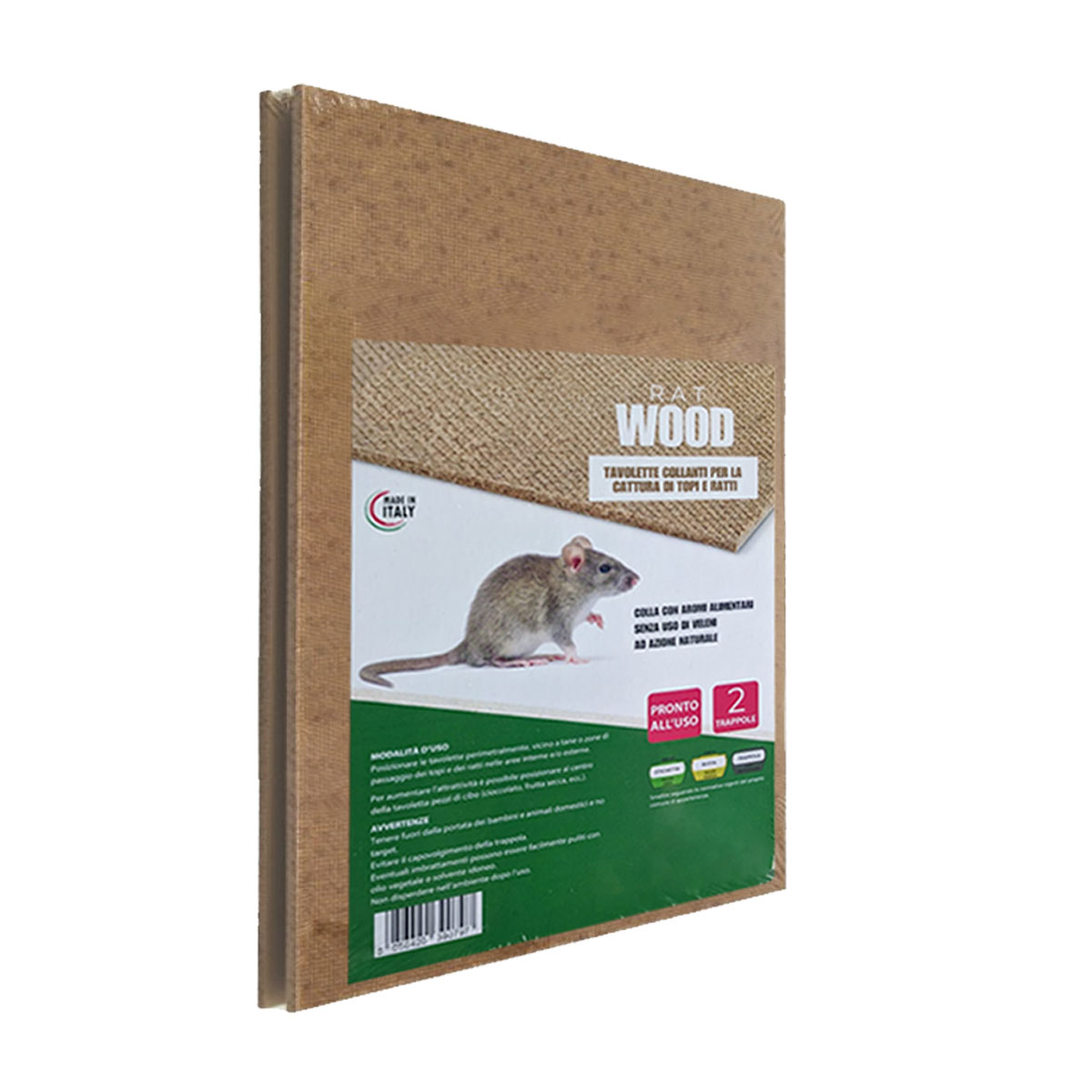 TRAPPOLA COLLANTE AROMATIZZATA PER TOPI SU BASE FAESITE 19X28 CM - 2 PZ