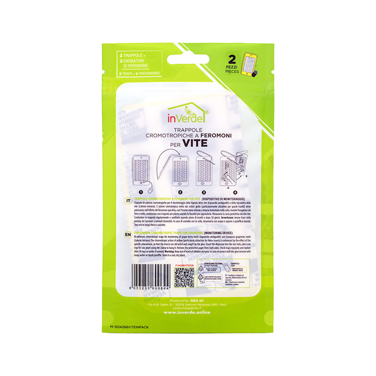 TRAPPOLA CROMOTROPICA A FEROMONI PER VITE (2 PZ) - immagine 2