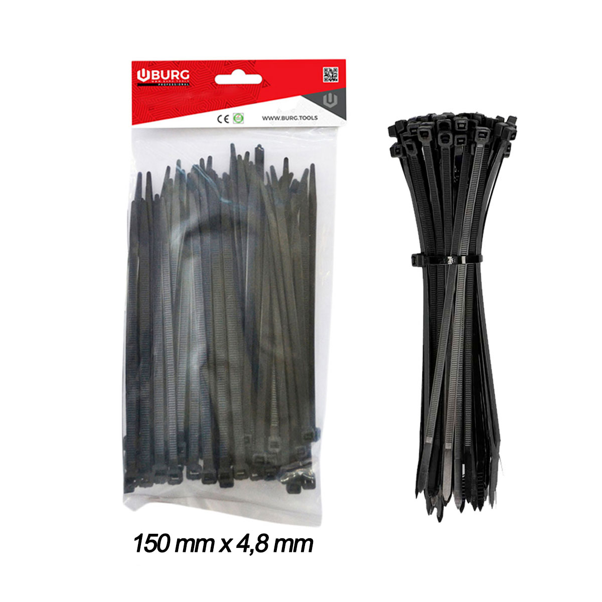 100 FASCETTE PER CABLAGGIO 150mmX4,8mm