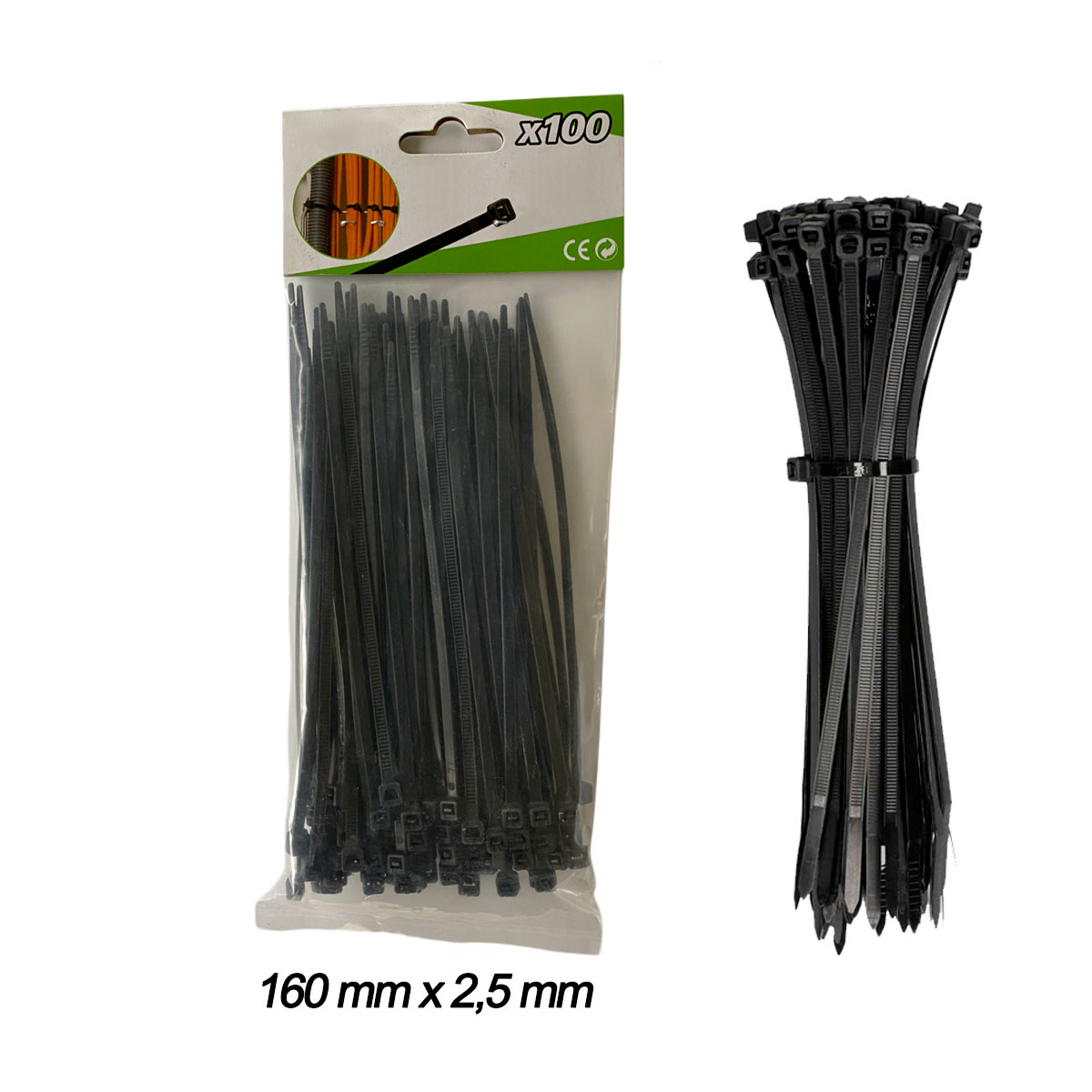 100 FASCETTE PER CABLAGGIO 160mmX2,5mm