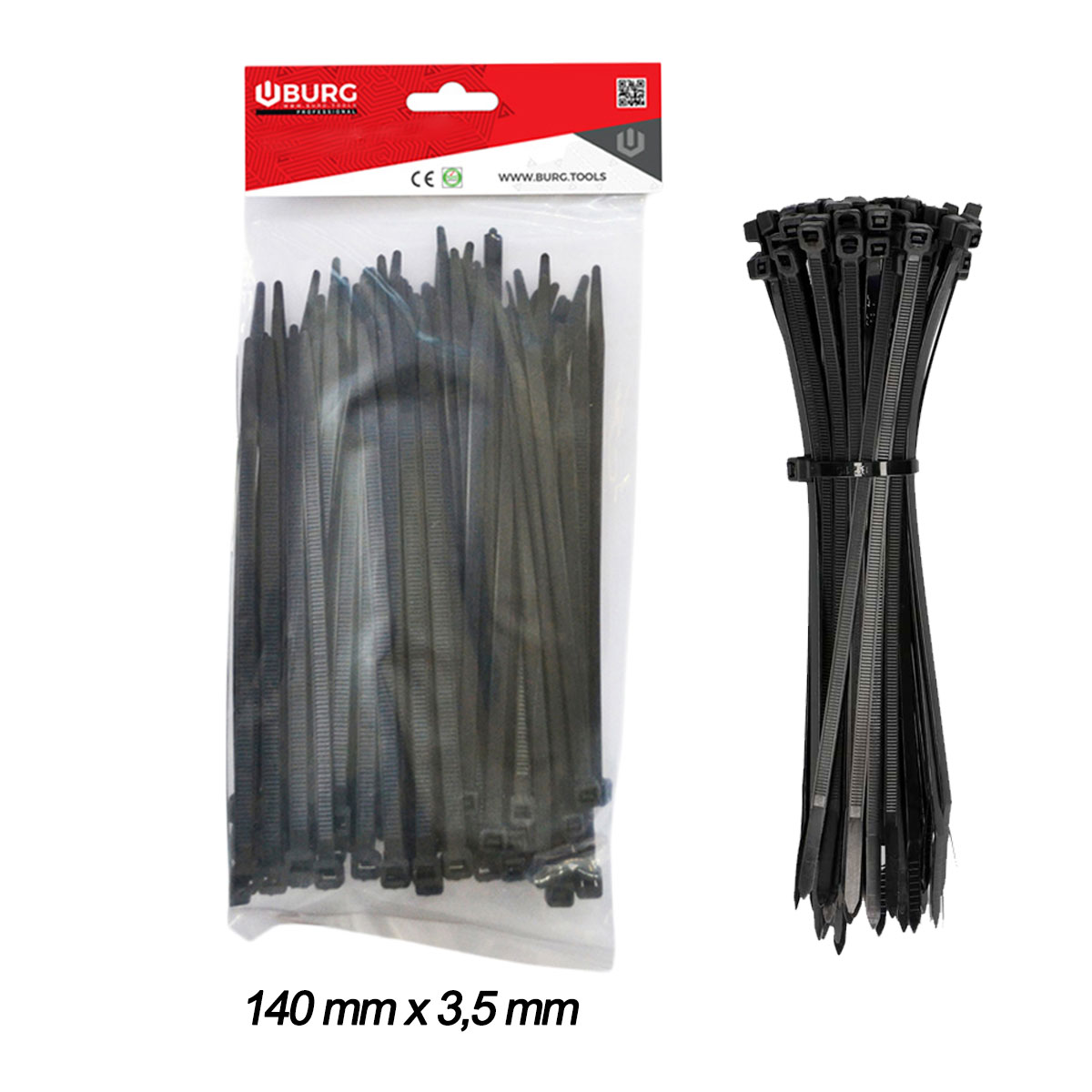 100 FASCETTE PER CABLAGGIO 140mmX3,5mm