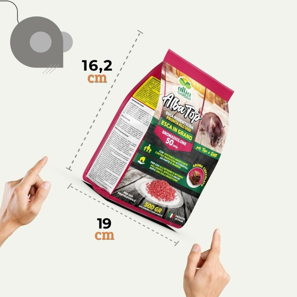 RODENTICIDA IN GRANO ROSSO 1,5 KG - 3 BUSTE DA 500 GRAMMI - immagine 7