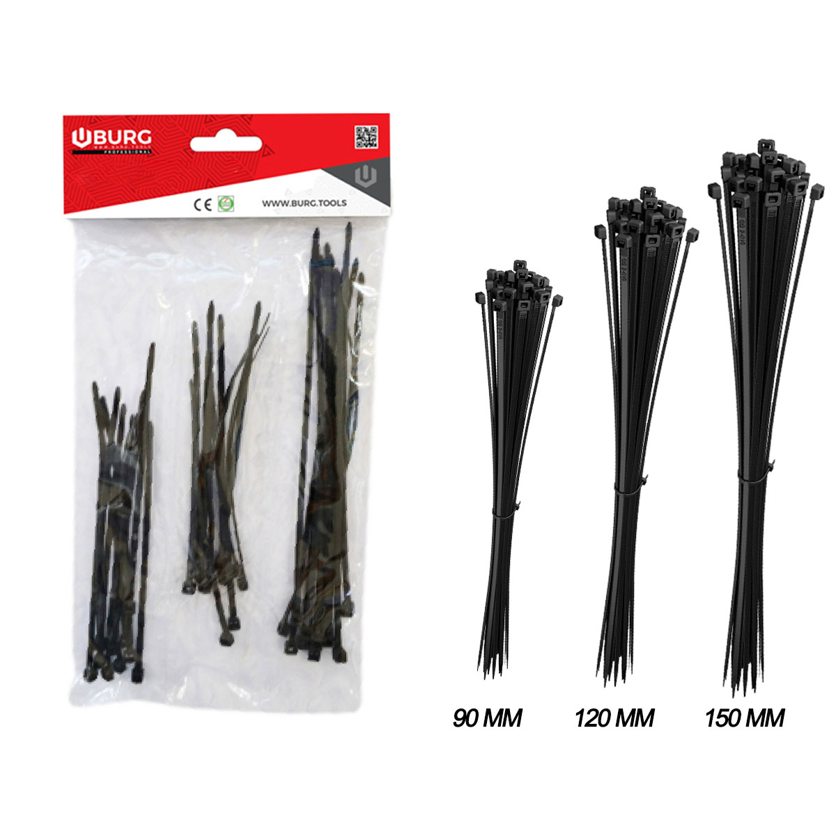 KIT 75 FASCETTE CABLAGGI 25 FASCETTE PER DIMENSIONE DA 90-120-150 MM