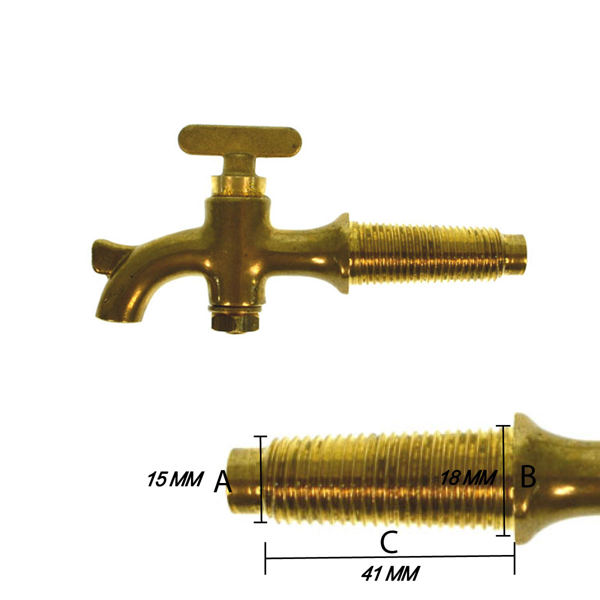 RUBINETTO CONICO 10 MM PER BOTTI SENZA PORTALUCCHETTO