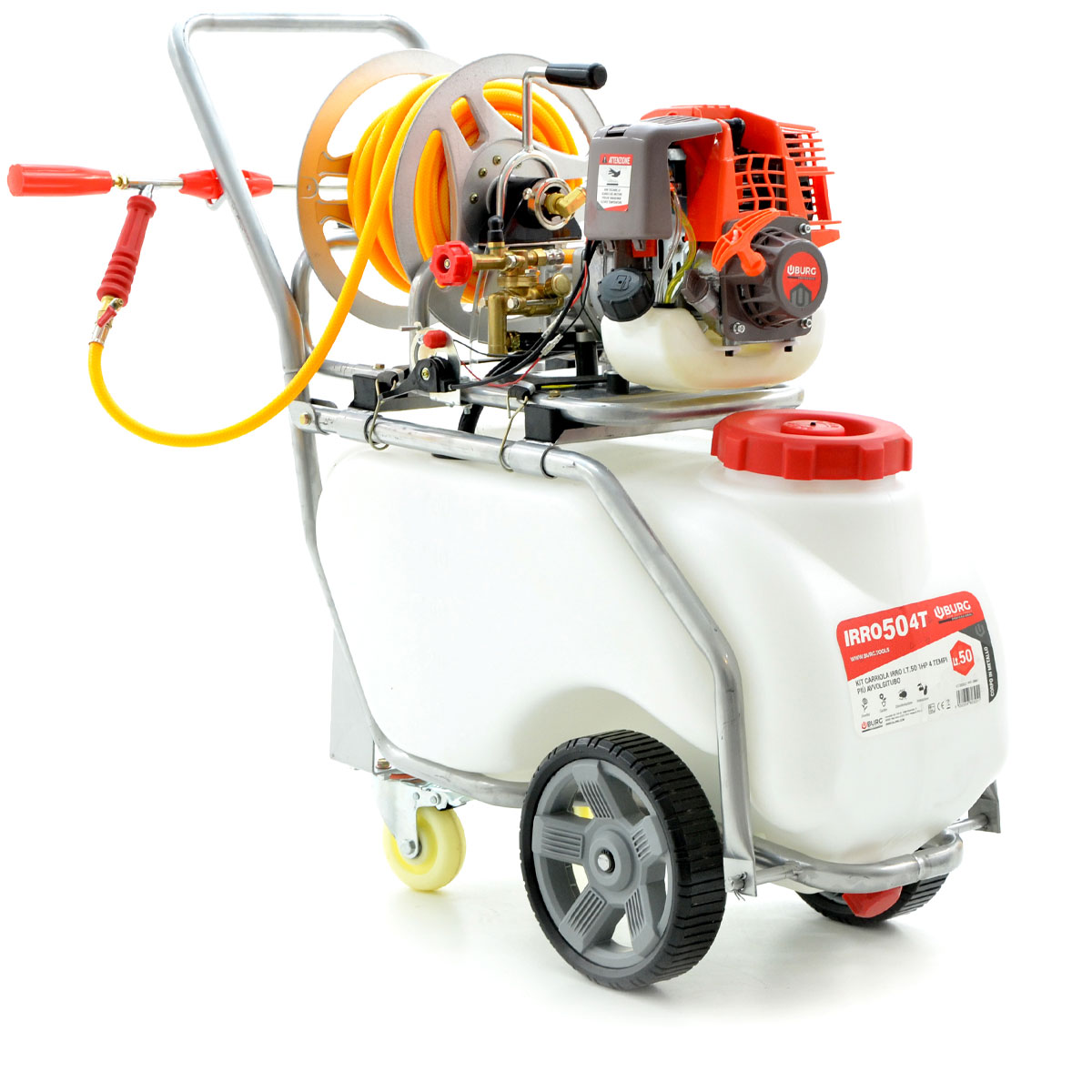 CARRIOLA 4 TEMPI IRRO LT 50 + AVVOLGITUBO E 20 m. DI TUBO