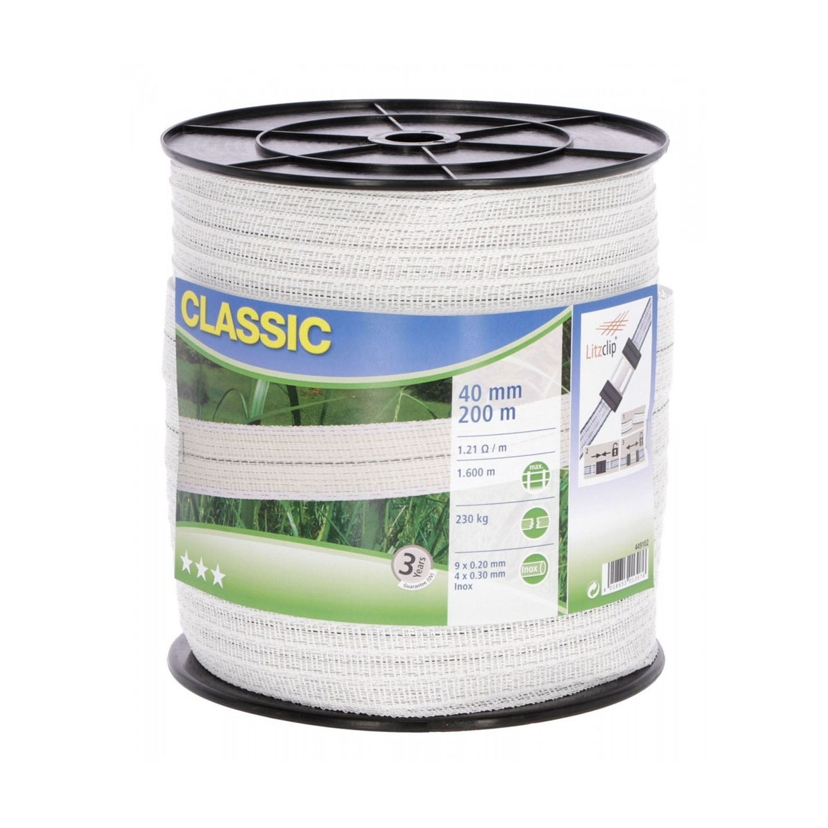 BANDA PER RECINZIONI ELETTRICO MULTI CLASSE 200 M 40 MM BIANCO