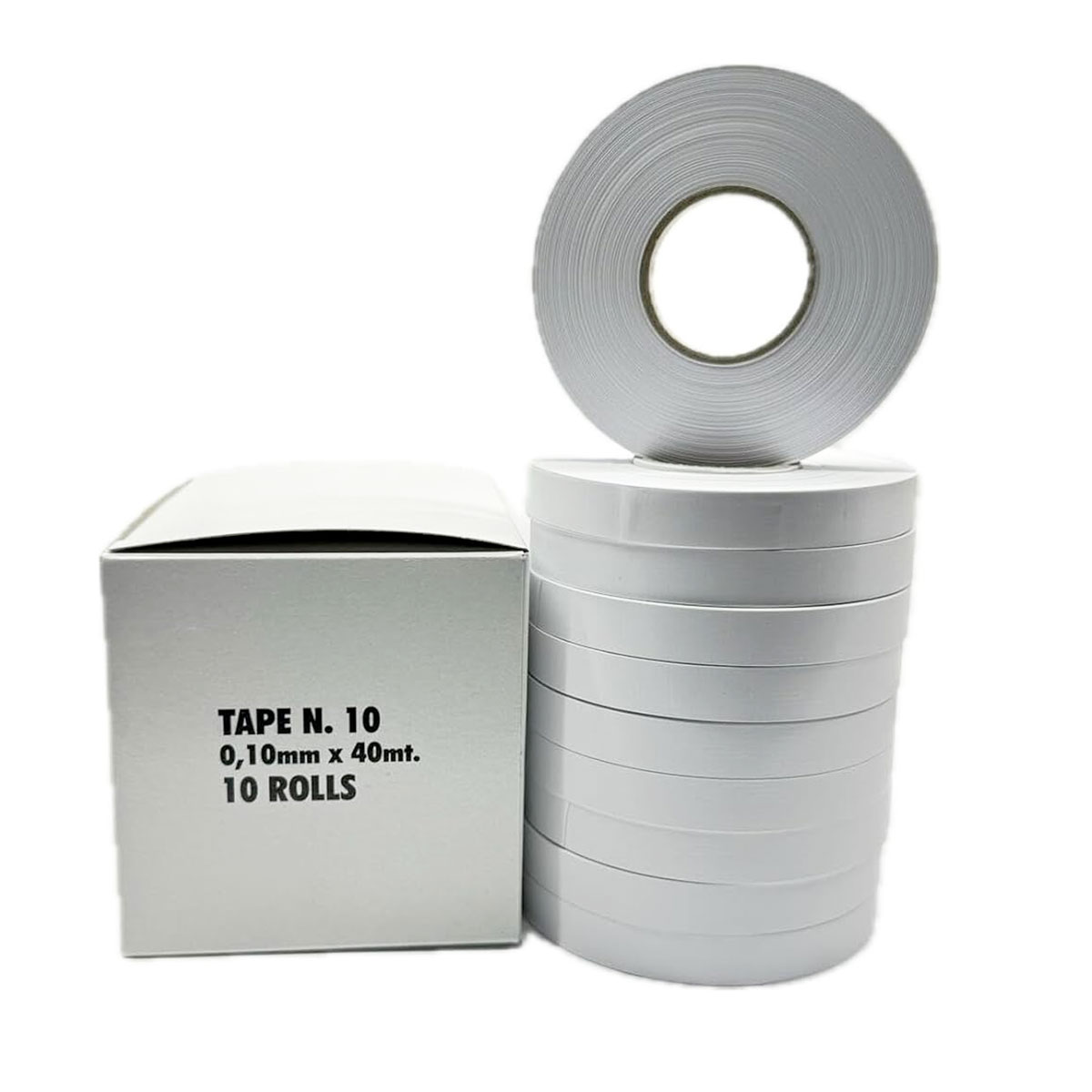 CONFEZIONE 10 PZ NASTRO BIANCO SPESSORE 0,10 x 40 ML