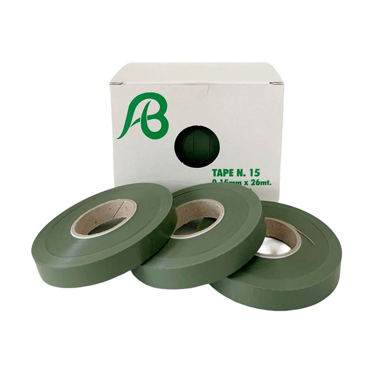 CONFEZIONE 10 PZ NASTRO VERDE OLIVA SPESSORE 0,15 x 26 ML - immagine 2