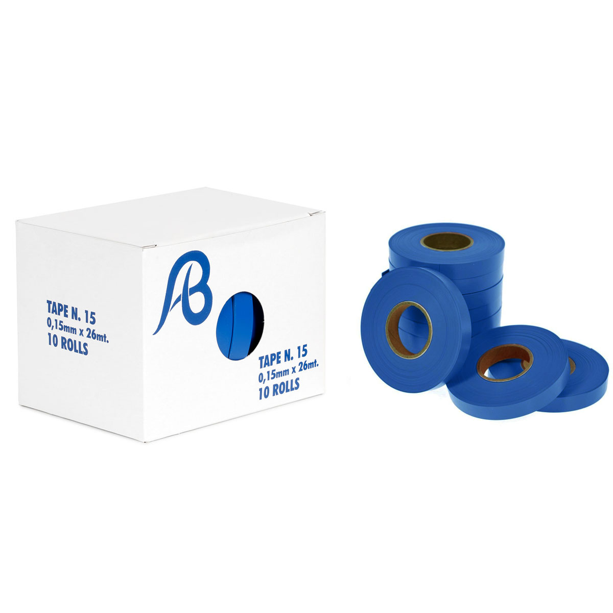 CONFEZIONE 10 PZ NASTRO BLU SPESSORE 0,15 x 26 ML