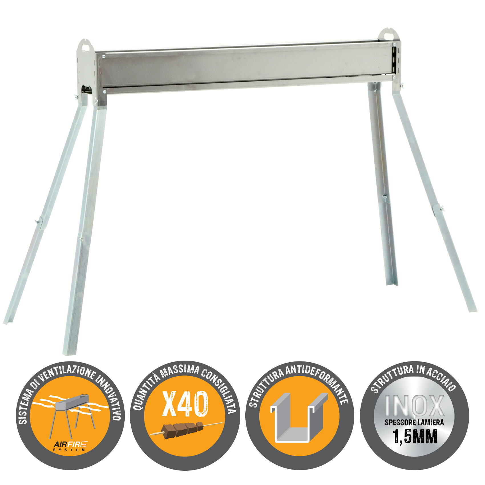 FORNACELLA MAJELLA 1000 INOX PROFESSIONALE MADE IN ITALY - immagine 8