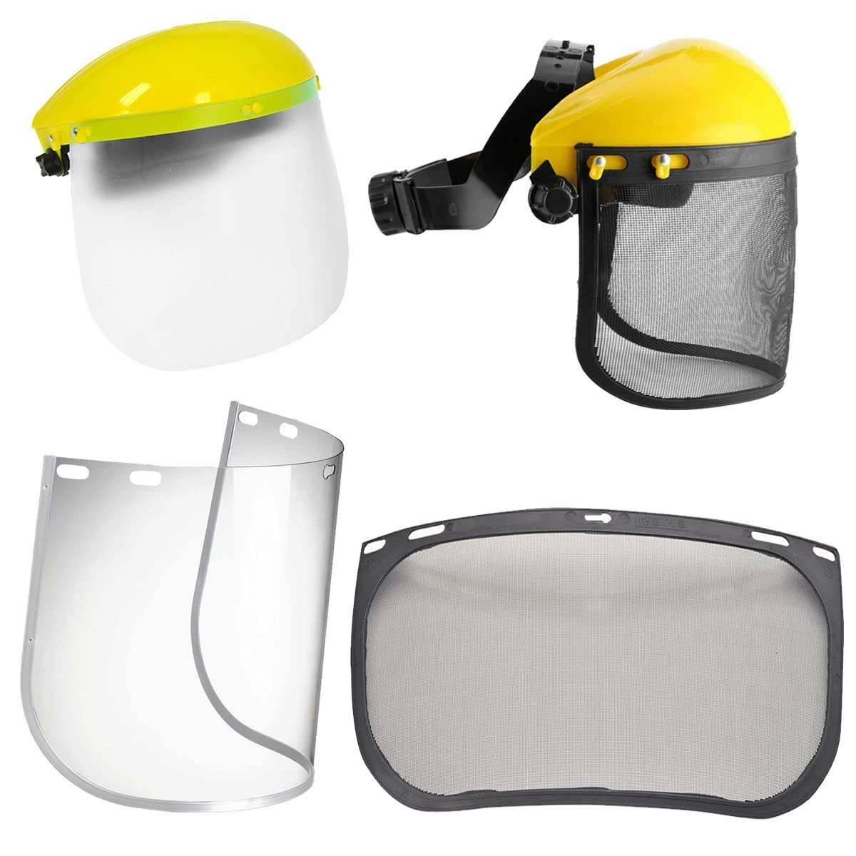 CASCHETTO DOUBLE FACE CON RETE CE EN1731 + VISIERA PLEXIGLASS CE EN1666