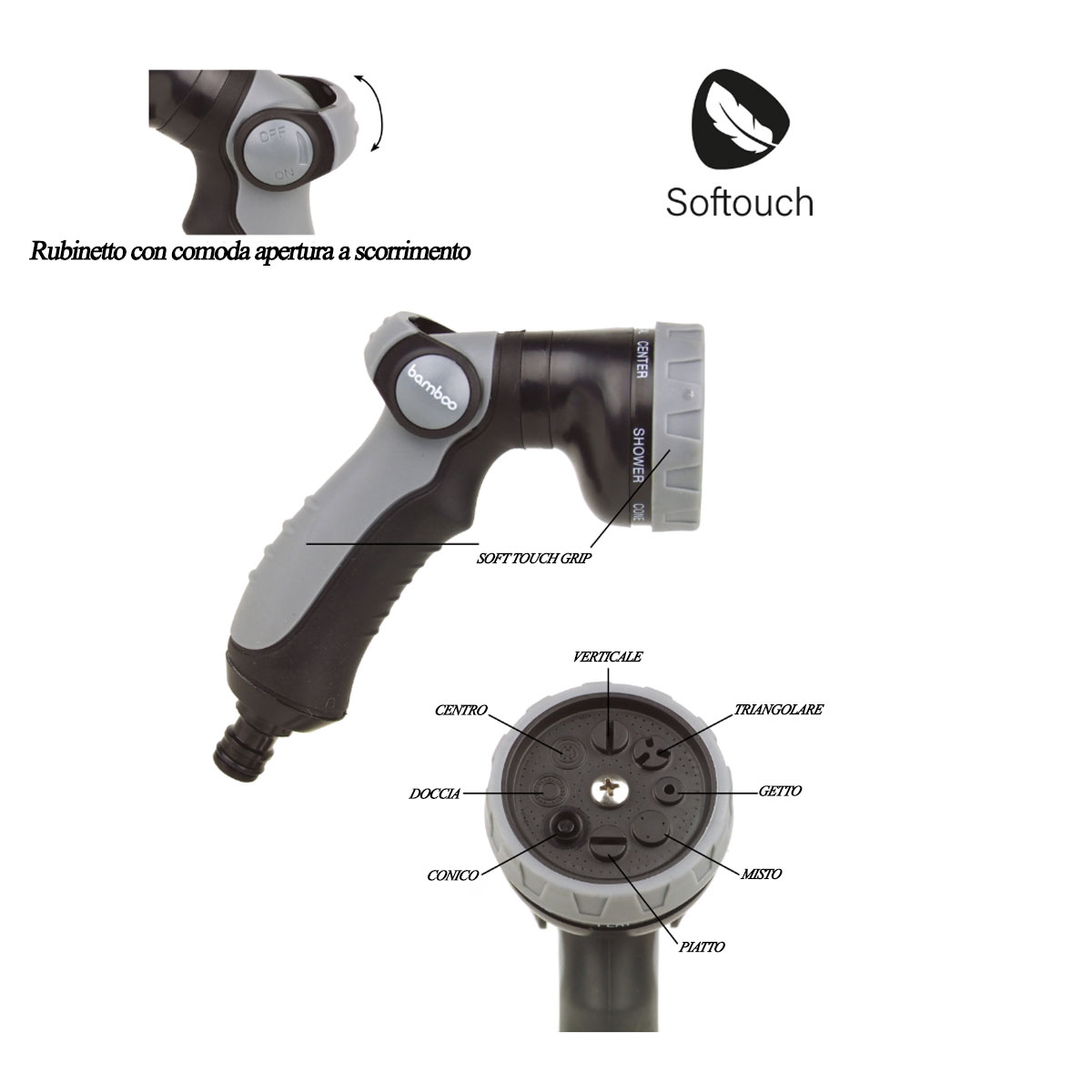 BAMBOO GIALLO ESTENSIBILE CON PISTOLA E RACCORDI 5-15 MT - immagine 4