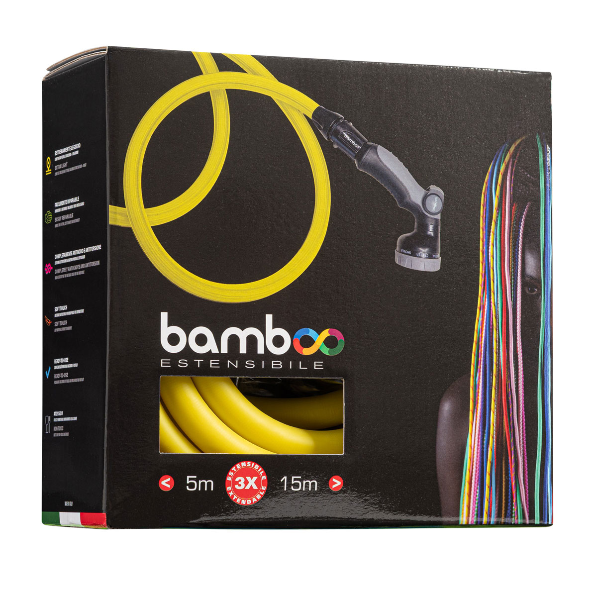 BAMBOO GIALLO ESTENSIBILE CON PISTOLA E RACCORDI 5-15 MT - immagine 7