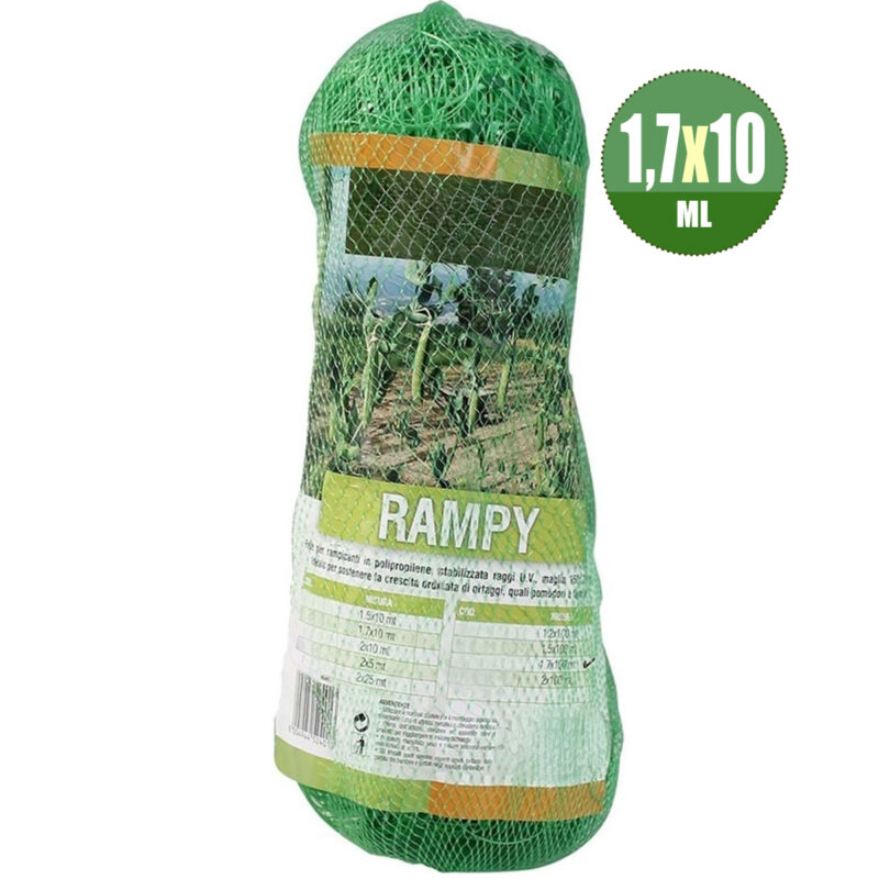 RETE SOSTEGNO RAMPICANTI PER ORTAGGI 1,7 x 10 ml.