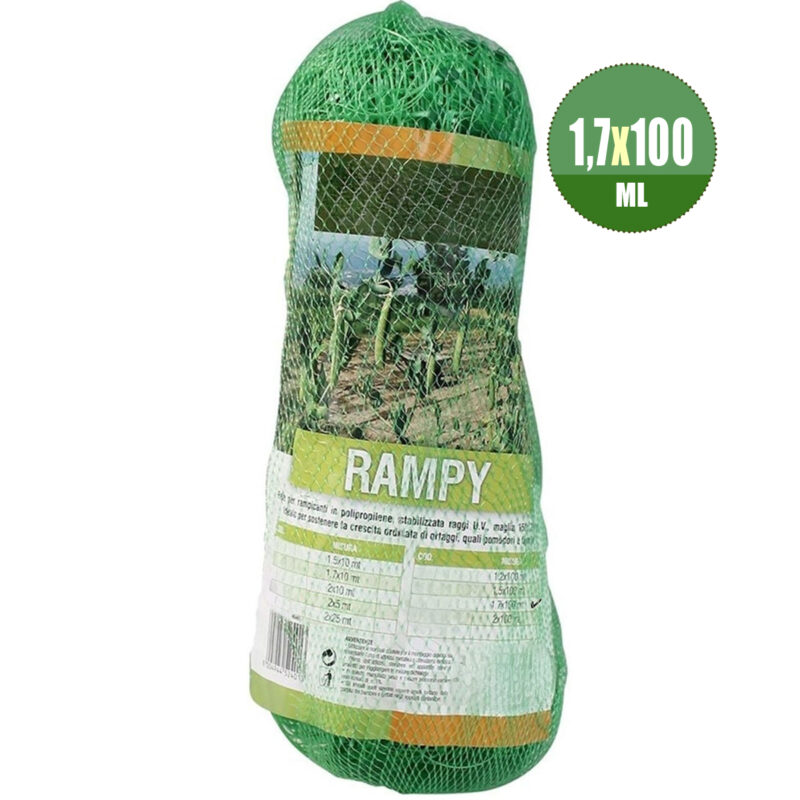 RETE SOSTEGNO RAMPICANTI PER ORTAGGI 1,7 x 100 ml.