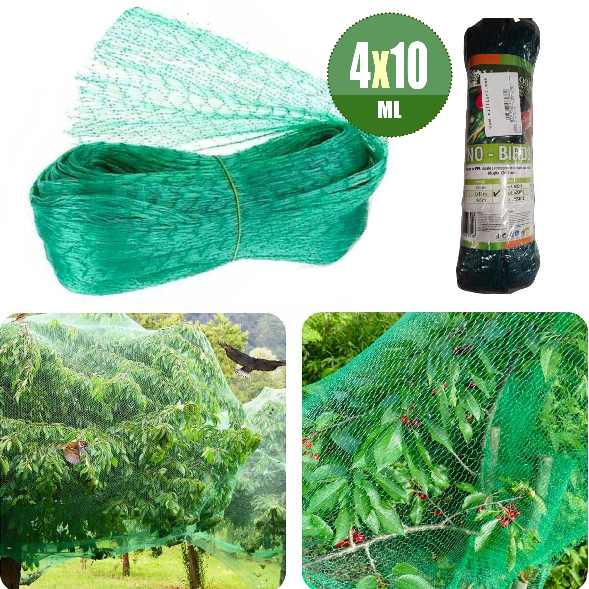 RETE ANTI UCCELLI 4 x 10 ml.