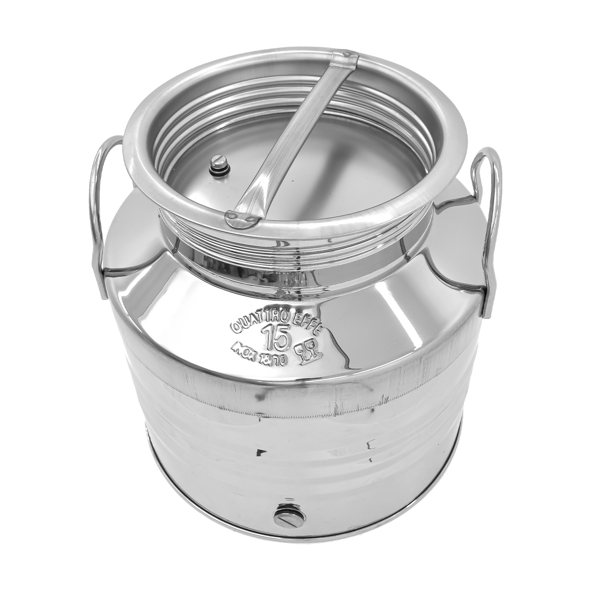 FUSTO 15 LT IN ACCIAIO INOX AGGRAFFATO CON VALVOLINA DI SFIATO SUL TAPPO - immagine 3